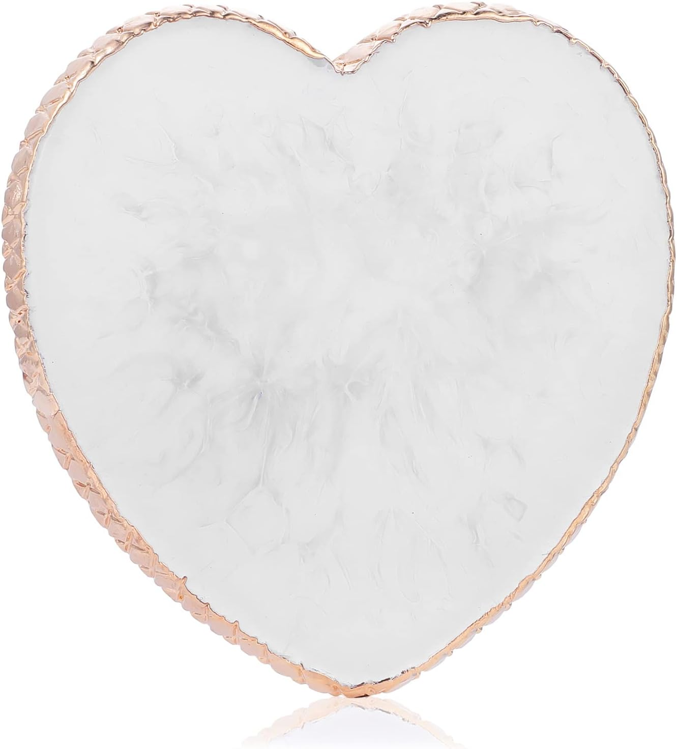 WLLHYF Resin Nail Art Palette Gold Edge Nail Holder Heart Shaped Color Makeup Foundation Mixing Tools Display Board Gel Nail Art Color Mixing Palette Painting Tray Manicure Tool