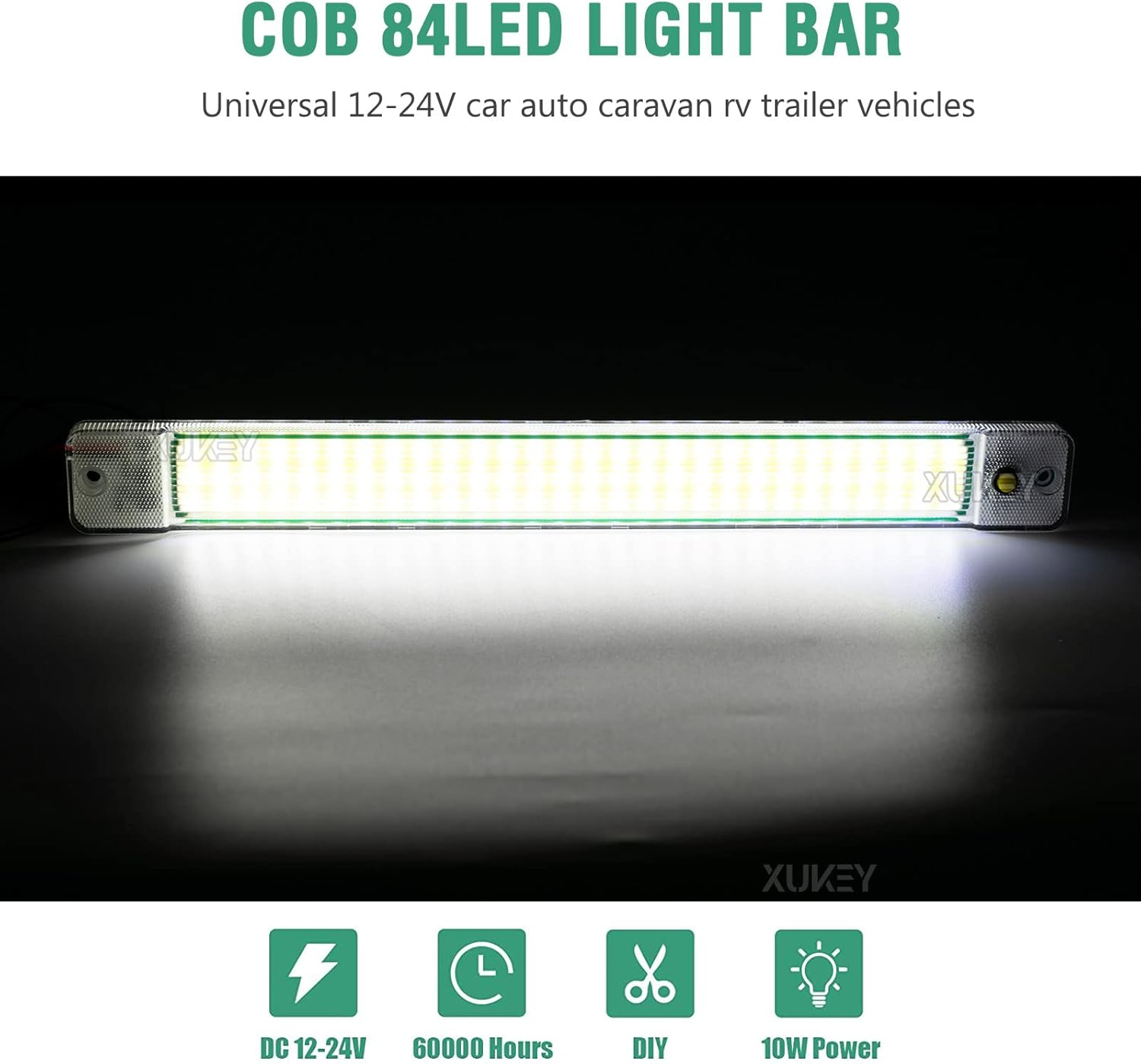 12V - 24V Volt LED Lights Bar Daylight COB Ceiling Roof Light Tube Trailer Camper RV Boat Interior Dome Cabin