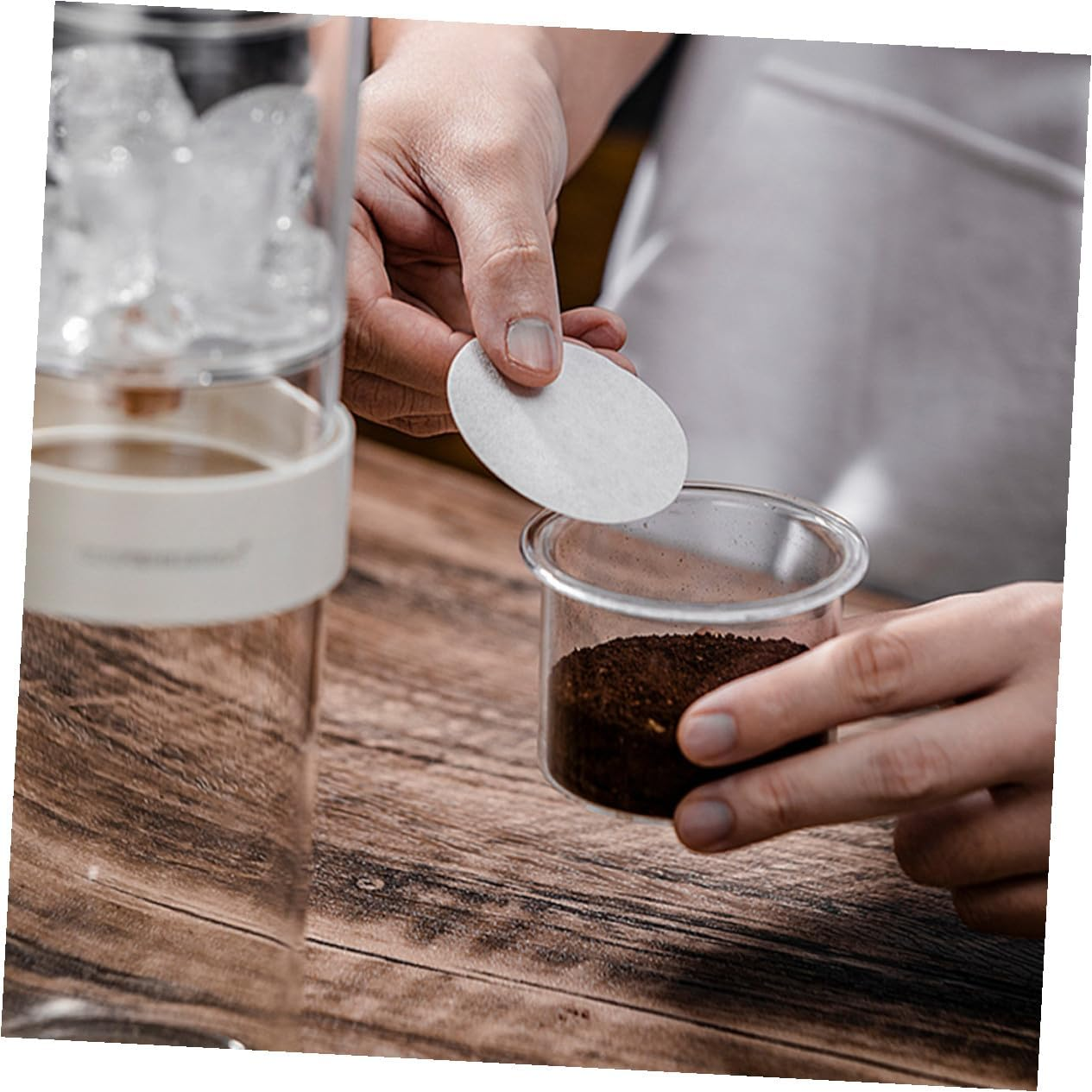 COHEALI 300Pcs Unbleached Coffee Filter Paper Espresso Filtering Paper Disposable Filter Pads for Manual Drip Coffee image number 1