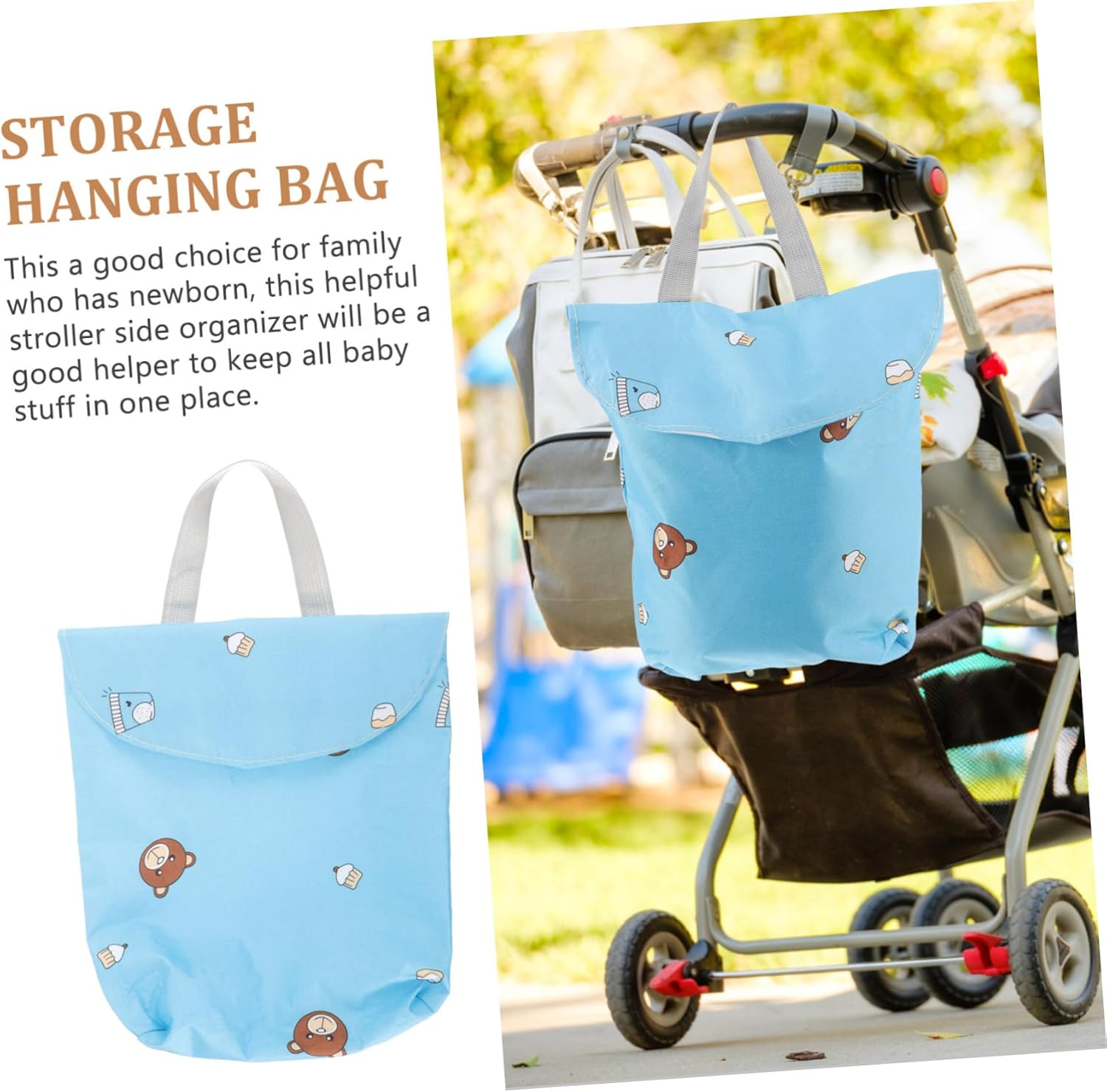 Portable Diaper Storage Bag Large Capacity Napkin Holder Snap Button Design Lightweight and Versatile for Travel Camping and Outdoor Activities image number 3