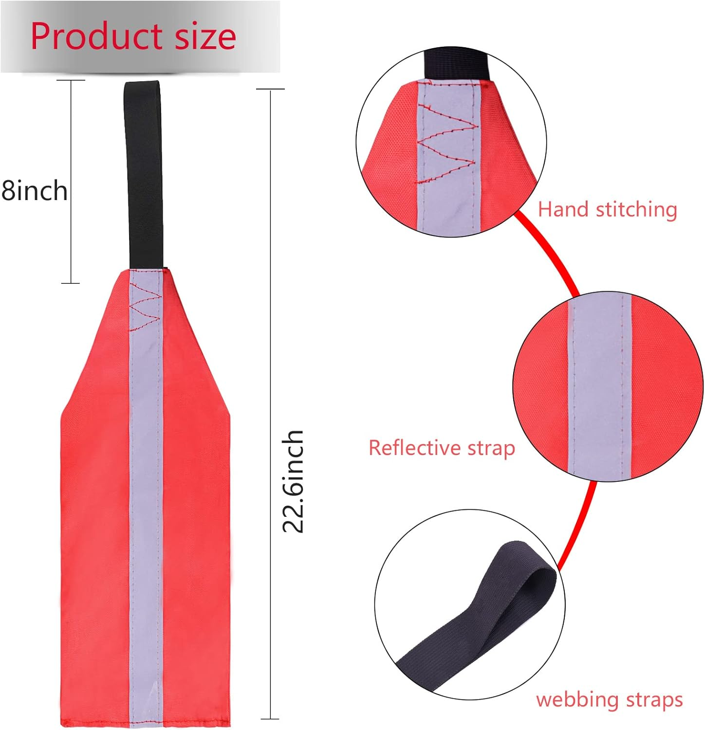 Safety Travel Flag for Kayak Canoe Safety Flag Kayak Trailer Flag Kayak Travel Flag Kayak Accessories Safety Flag Reflective Kayak Warning Flag Red Safety Flag for Kayak Sup Towing image number 2