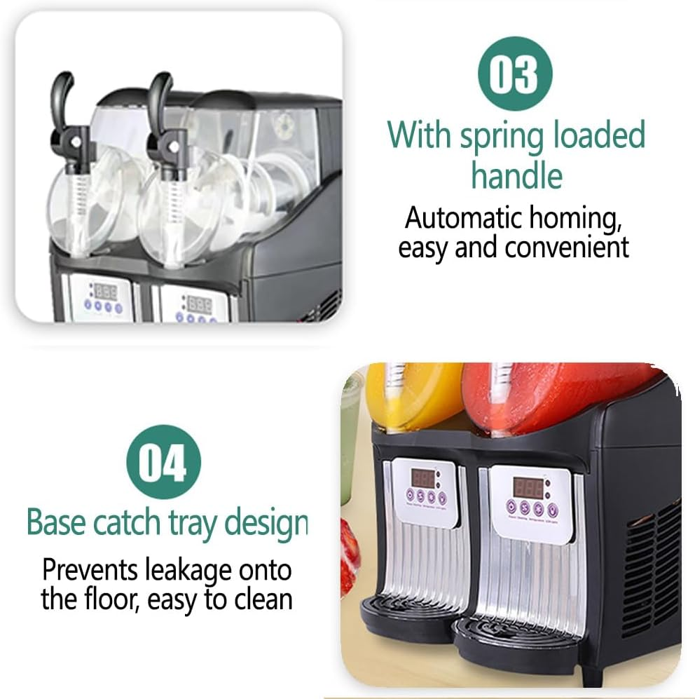 Slush Machine, 5L Commercial Frozen Ice Drink Refreshing Ice-Cool Juice & Smoothie Dispenser Equipment, Slushie Maker for Hotels, Bars & Caf&eacute;s image number 6