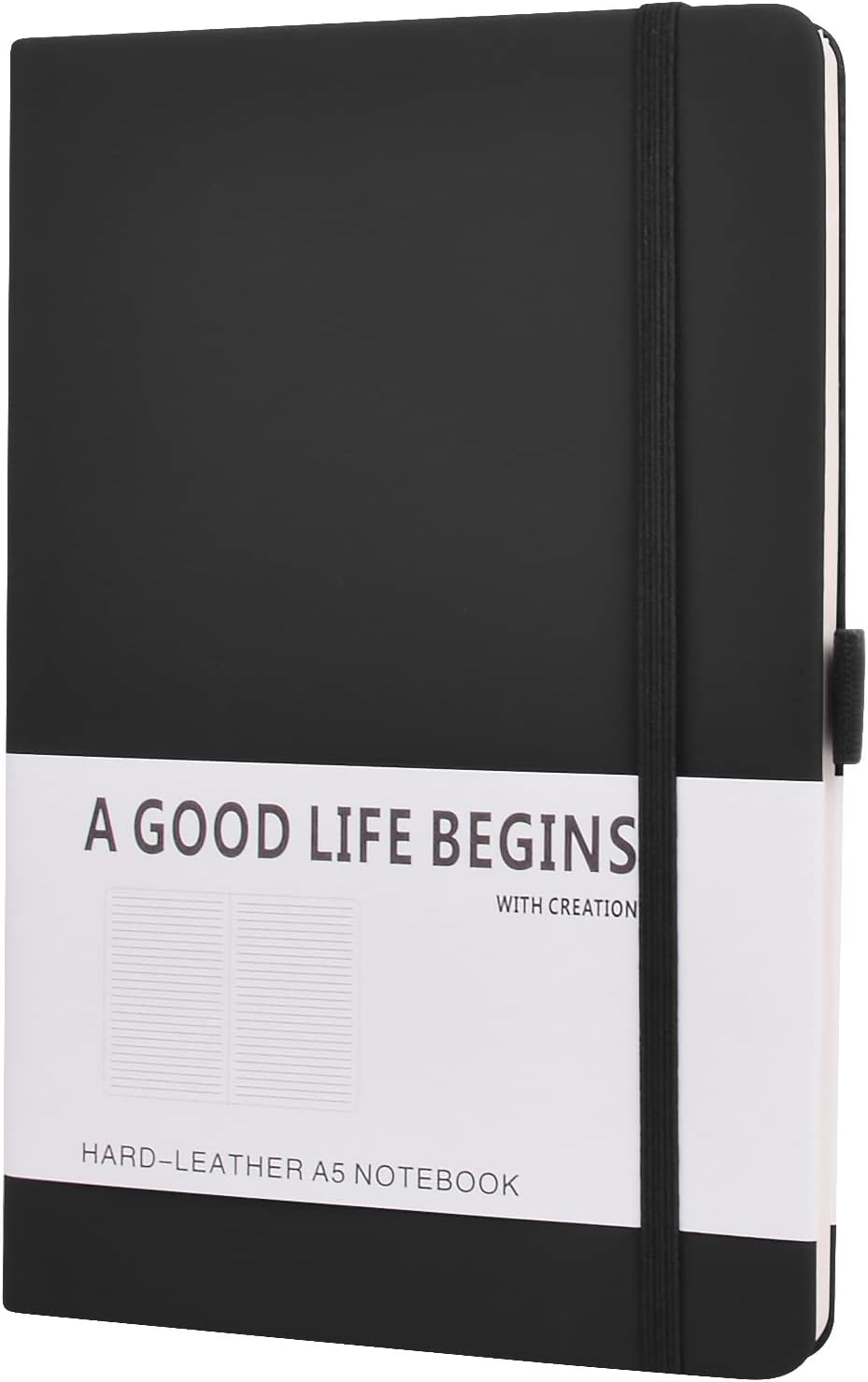 SAYEEC Lined Journal Notebook 1 Pack, A5 Hardcover Notebook for Work with Pockets, 200 Pages Thick Paper, Medium 14 Cm &times; 21 Cm (Blue)