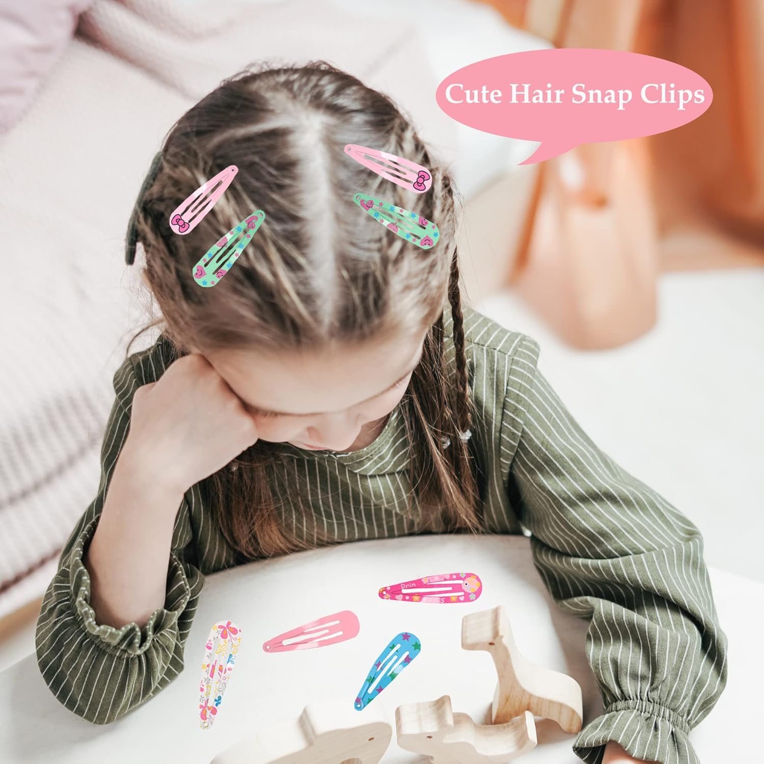 Pack of 50 Hair Clips Girls, 5 Cm Cute Small Hair Clips, Metal Hair Clips, Children'S Hair Clips, Hair Accessories for Girls, Children, Women image number 4