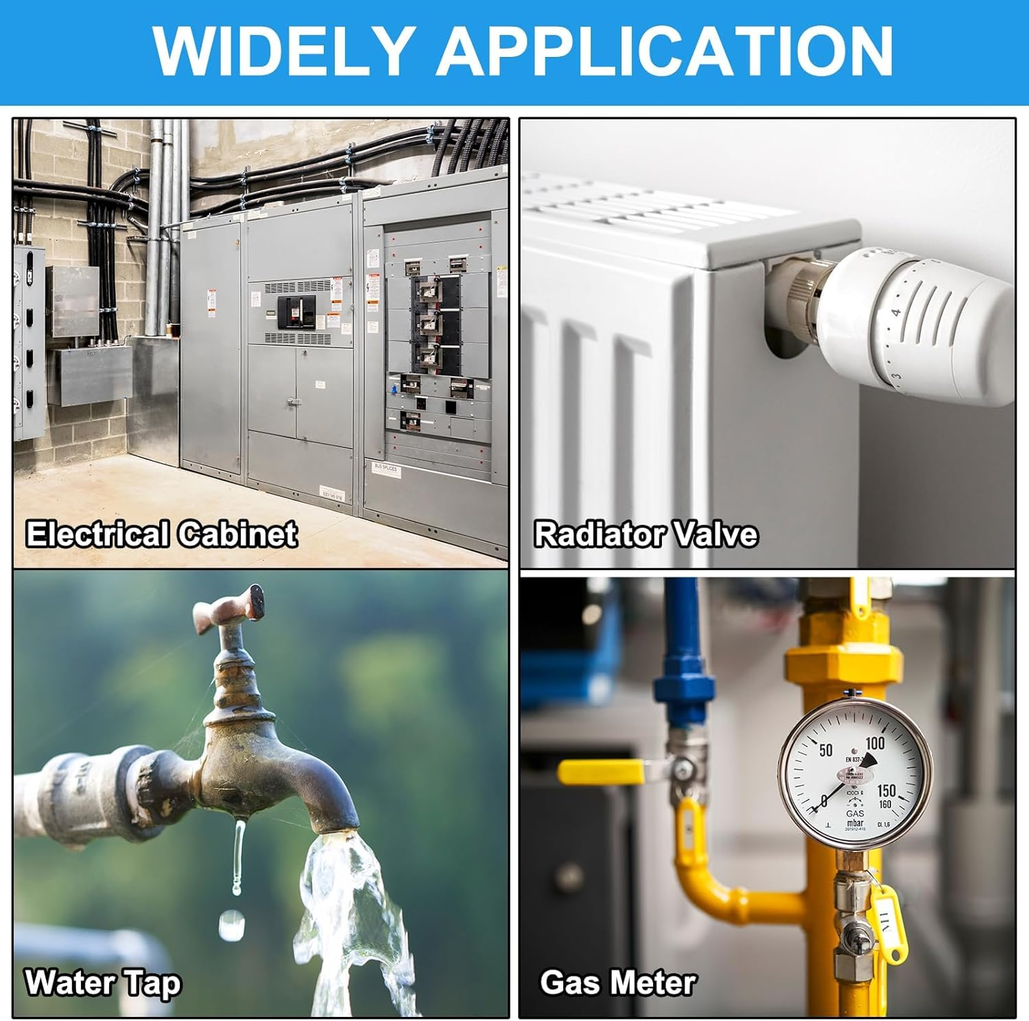 Fogcosy 1 PCS Panel Key - Electric Box Key, 4 Way 4 in 1 Utilities Keys, Triangle/Square/Panel Cross Keys for Faucet,Gas,Meter,Valve,Spigots,Electrical Cabinet Opening