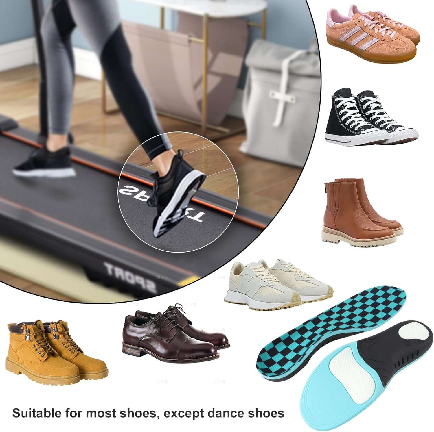 Arch Support Insoles for Men and Women, Insoles for Flat Feet, Orthotic Insole for Flat Feet and Arch Pain(Xs(Eu 37-39),Blue) image number 2