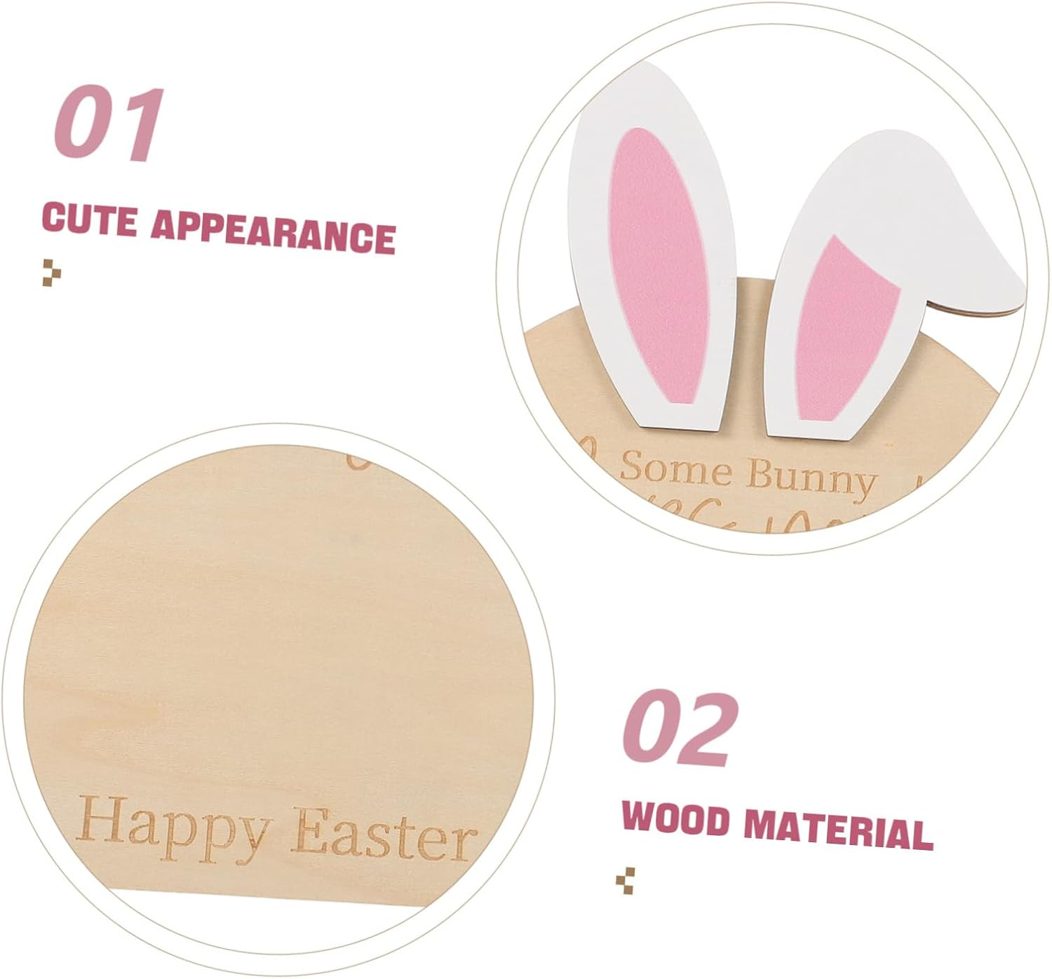 Footprint Keepsake Bunny Ornament Kit Wooden Plaque for Nursery Decor for Newborns First Easter DIY Decoration Adorable Bunny Design image number 2