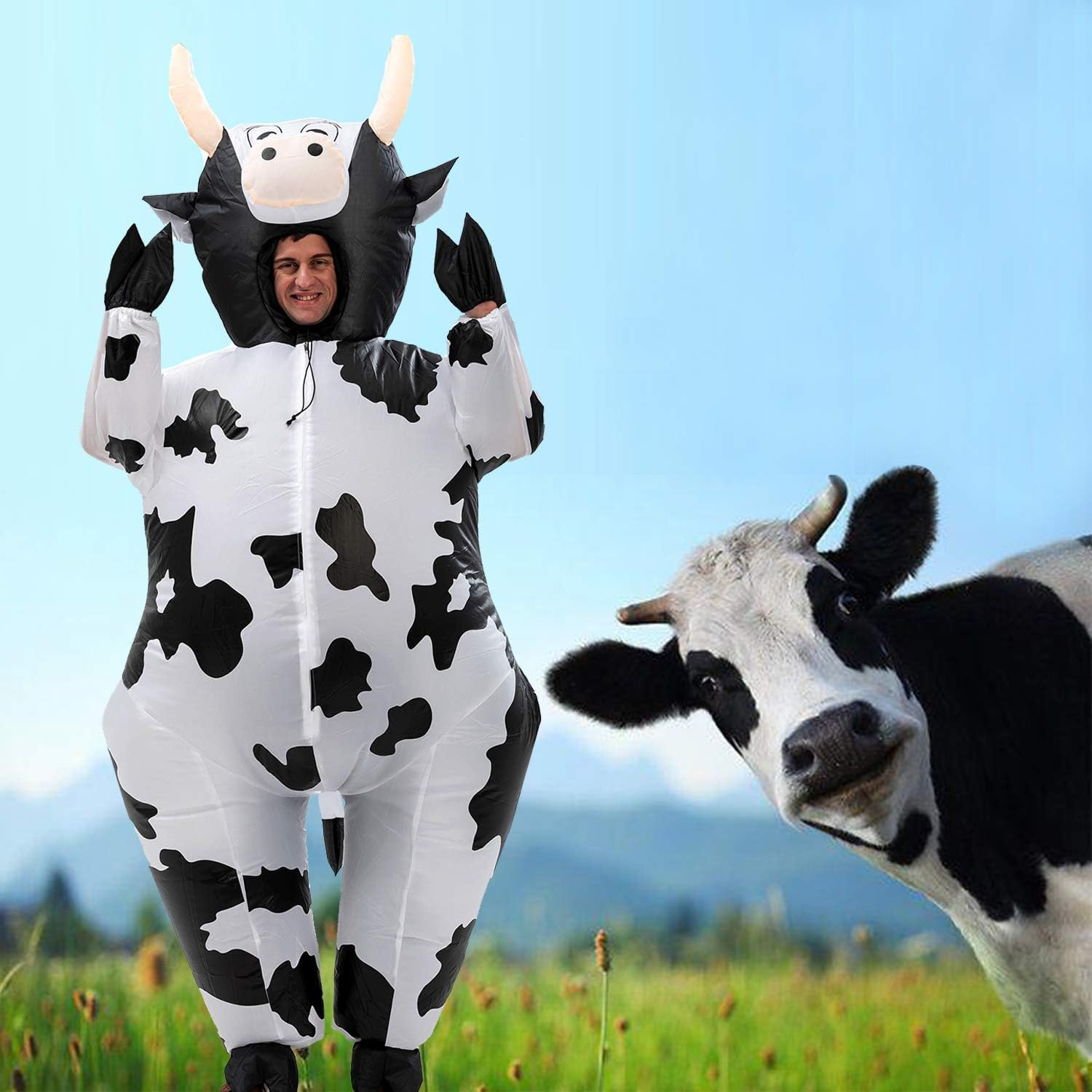 LUVSHINE Inflatable Costume Adult Fancy Dress for Halloween, Christmas, Party, Birthday, Gifts (Cow Costume) image number 3