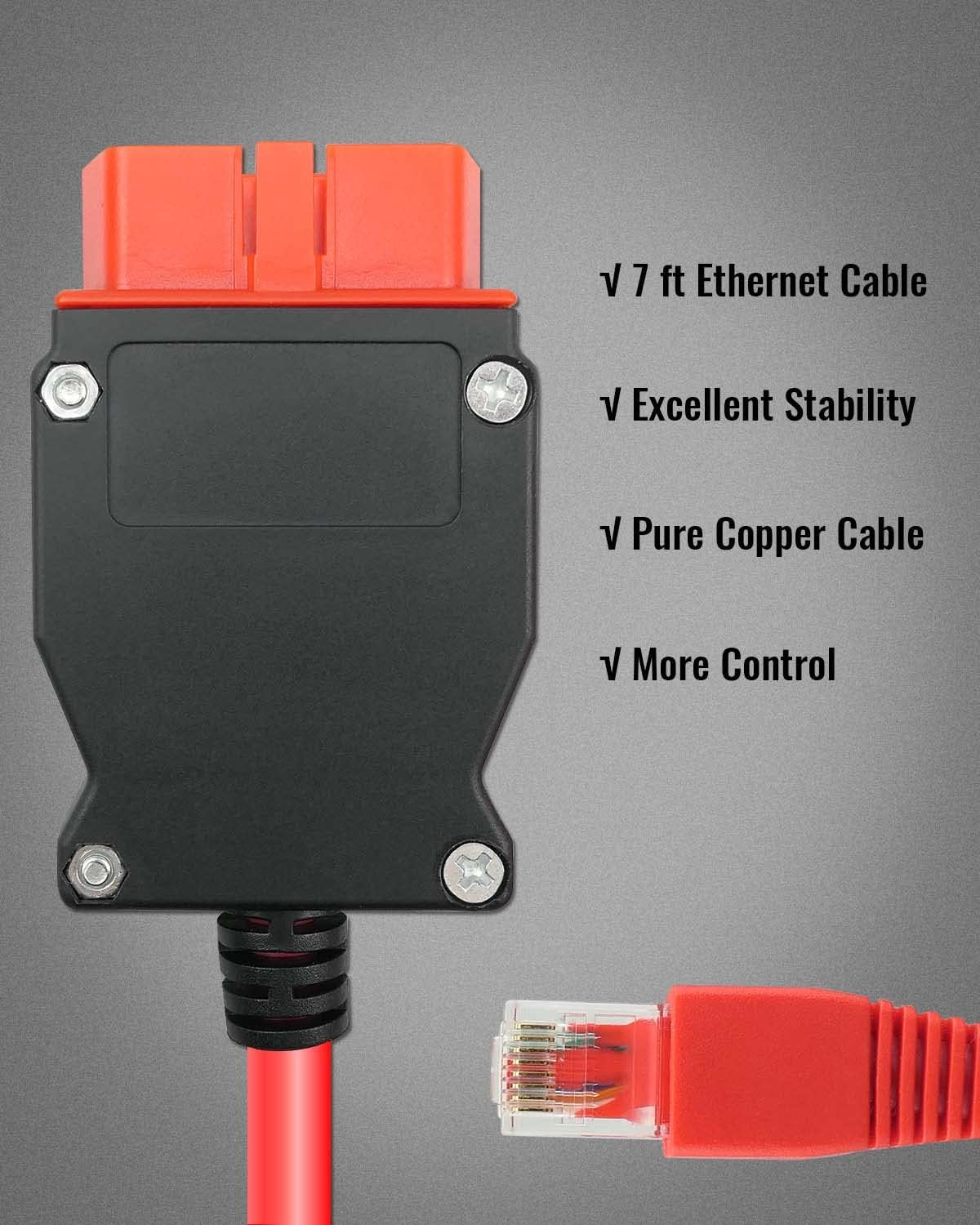7 Ft VOE OBD to Ethernet Adapter Fit for Volvo Vehicles Based on SPA CMA Platform 2016+ Replace 9513108 9513062, OBD Cable Compatible with VIDA PC Software or Third-Party Software