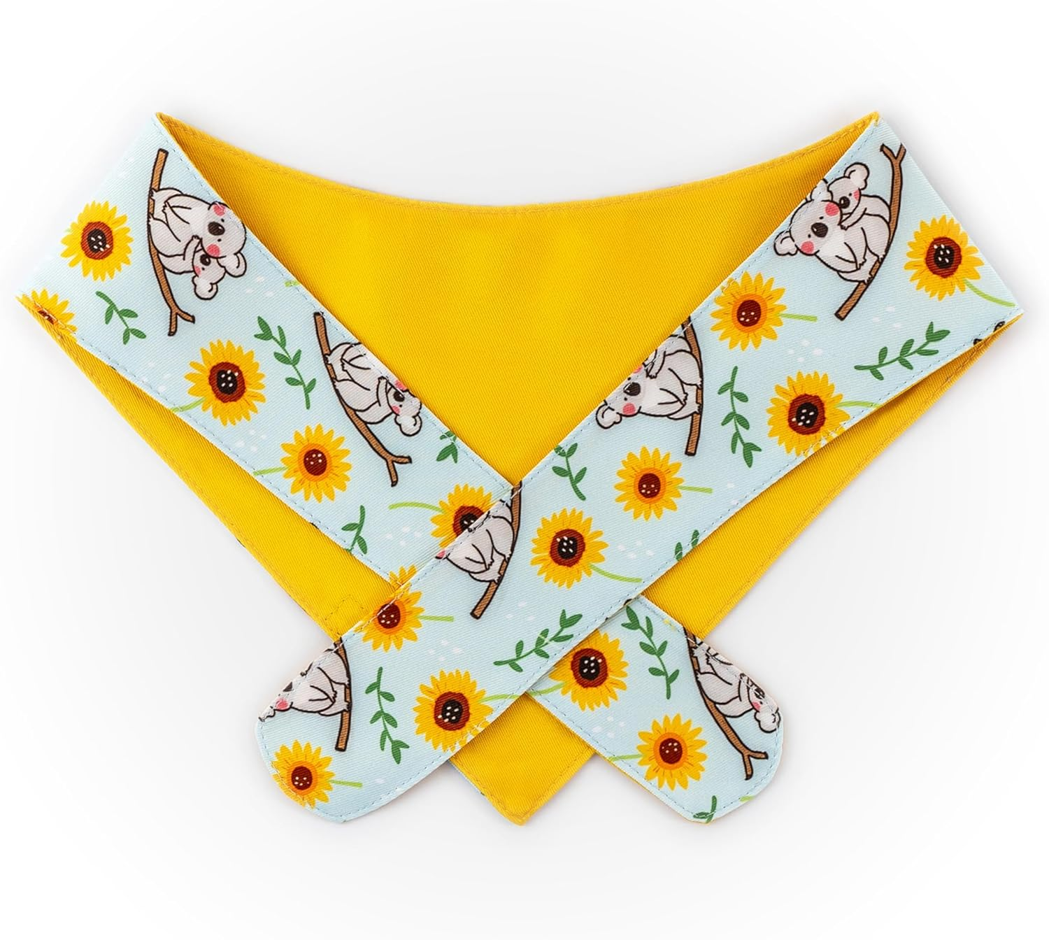 Paws Boutique Premium Dog Bandana/Scarf | Design: Sunflower Koala Cuddles | Reversible Dual Layered/Sided | Small, Medium & Large Pets | Unique Style | Accessories for Puppies & Dogs (S) image number 2