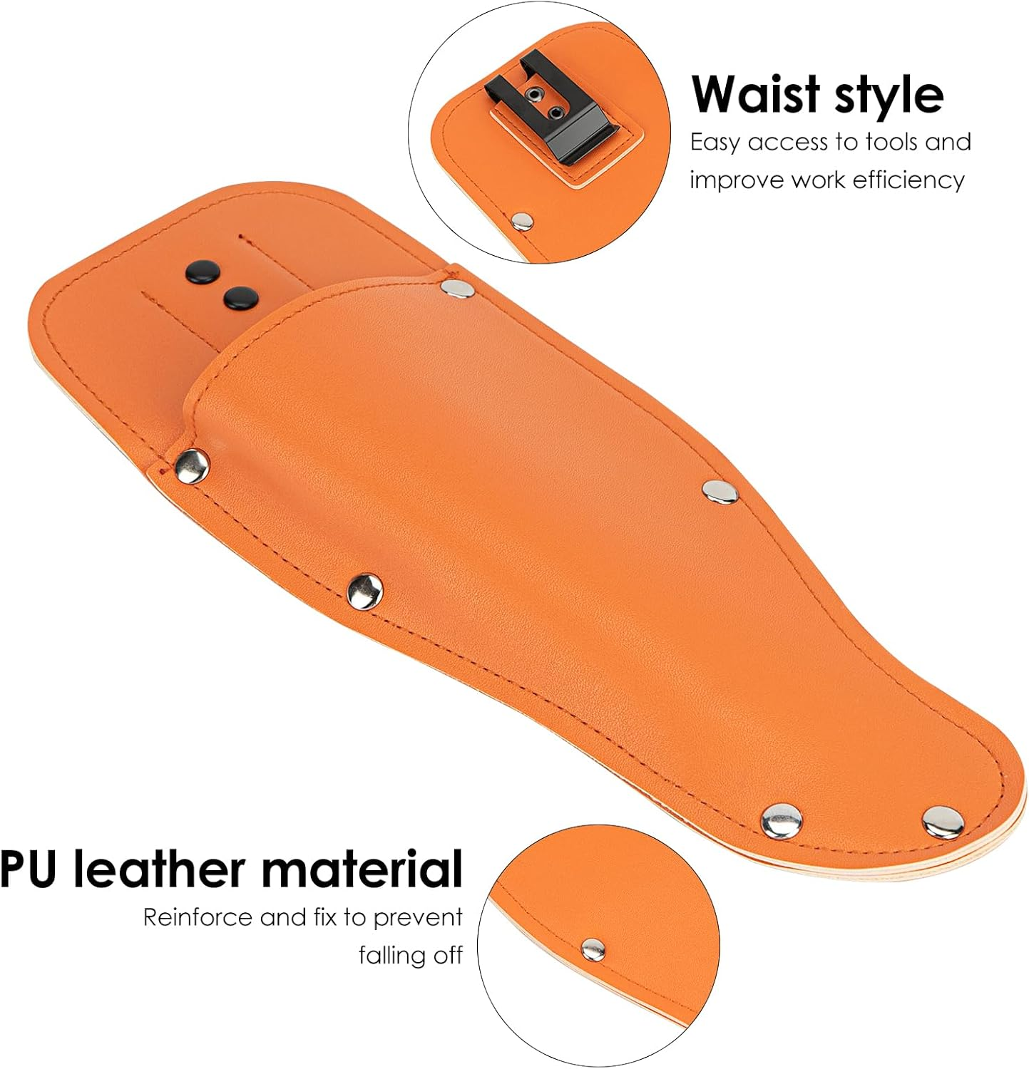 Black Pruning Shear Bag, Gardening Pruner Shears, Sheath Pruner, Sheath Protective Case, Pruning Shear Tool Belt Holder 9.84 X 3.93 X 0.74 Inches (Orange) image number 3
