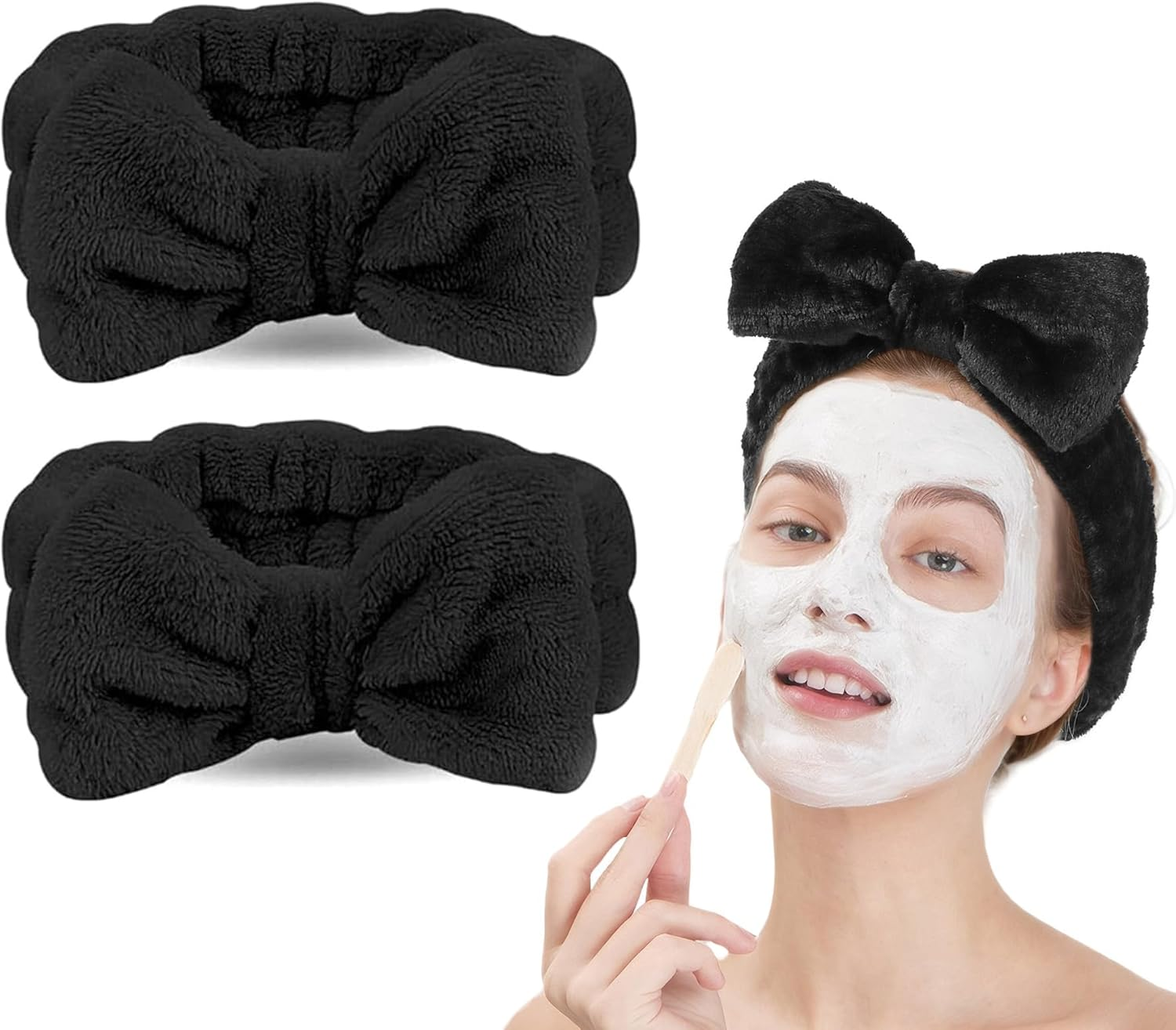 Spa Makeup Headband &ndash; Soft, Fluffy Hairband for Makeup, Skincare & Spa &ndash; Adjustable, Comfortable Fit in Vibrant Colors, Non-Slip & Stretchy Fabric