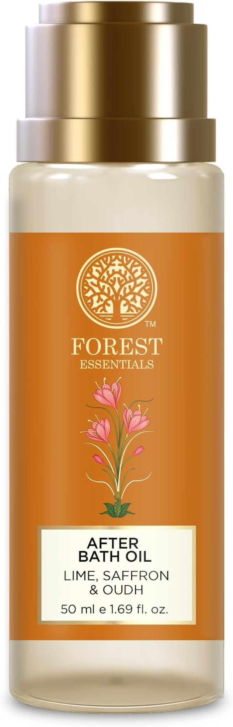 Forest Essentials after Bath Oil Lime Saffron Oudh | Ayurvedic Scented Natural after Shower Oil | for Nourished & Moisturised Skin