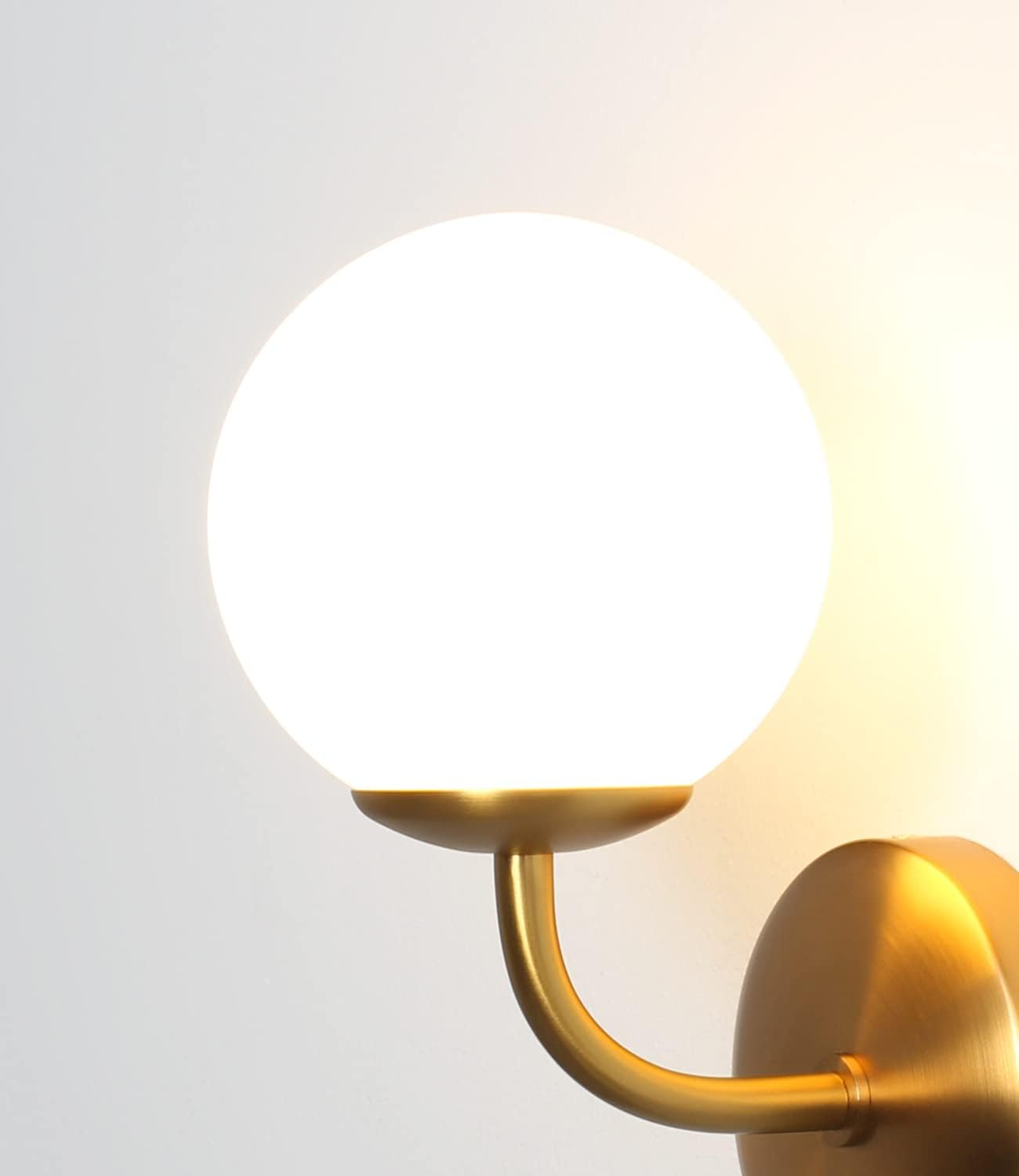 DAWALIGHT Globe Wall Light Bathroom Vanity Lights Mains Powered G9 5W 3000K Warm White LED Bathroom Wall Lamp Waterproof Wall Lighting Fixture for Living Room Bedroom Dining Room,Brass image number 1