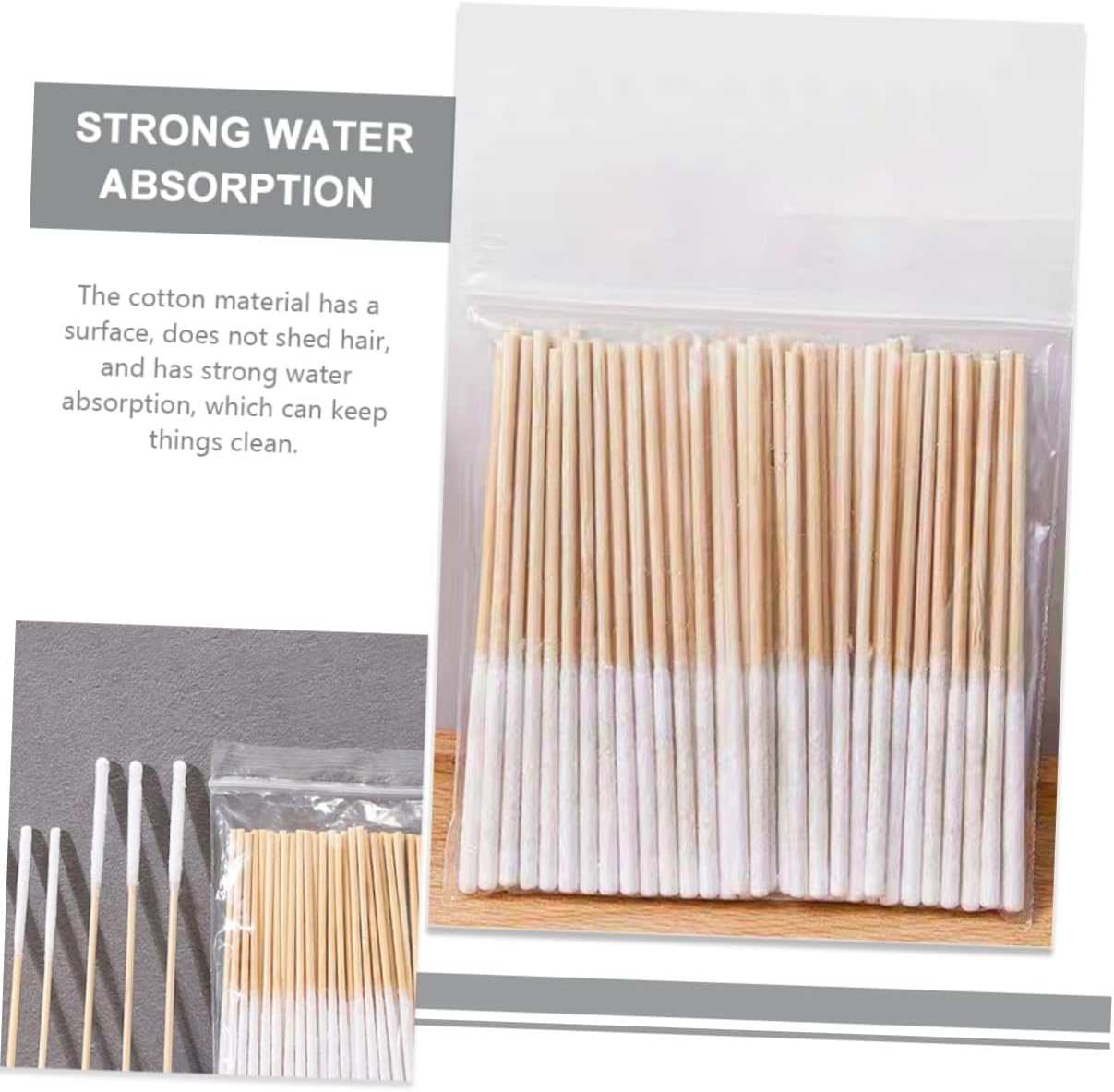 Ipetboom 60Pcs Cotton Pads Makeup Cotton Swabs for Home Beauty Gentle Cleaning and Detailing image number 4