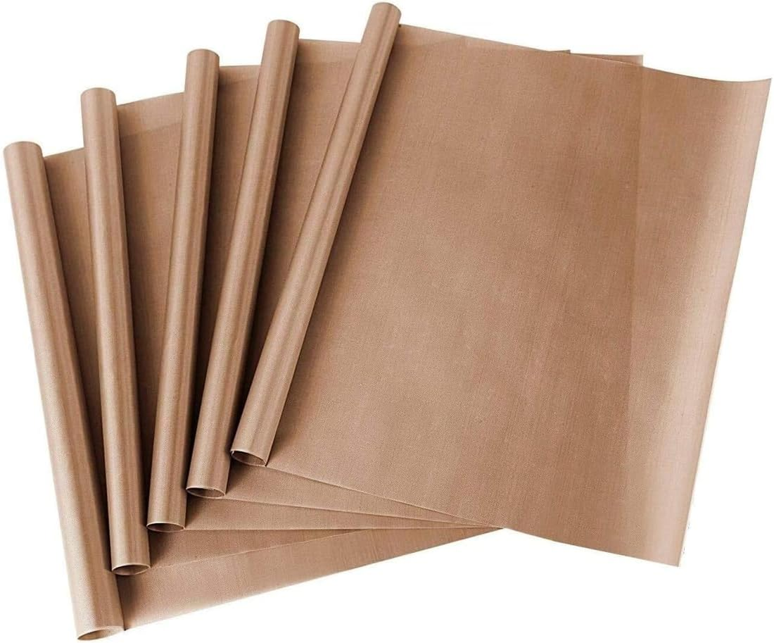 HADI 5 Pack PTFE Teflon Sheet for Heat Press Transfer Sheet Non Stick 16 X 20" Heat Transfer Paper Reusable Heat Resistant Craft Mat - Food Grade Materials- Non Stick and Easy to Clean image number 1