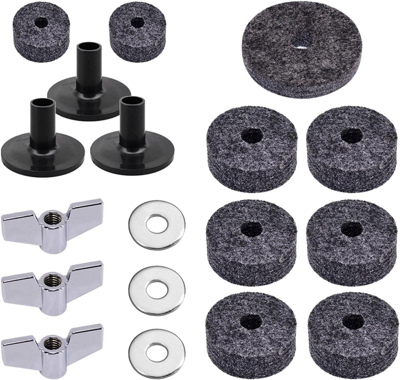 Drum Sets Replacement Cymbal Felt Washer Drum Accessories Replacement Kit, Grey image number 4
