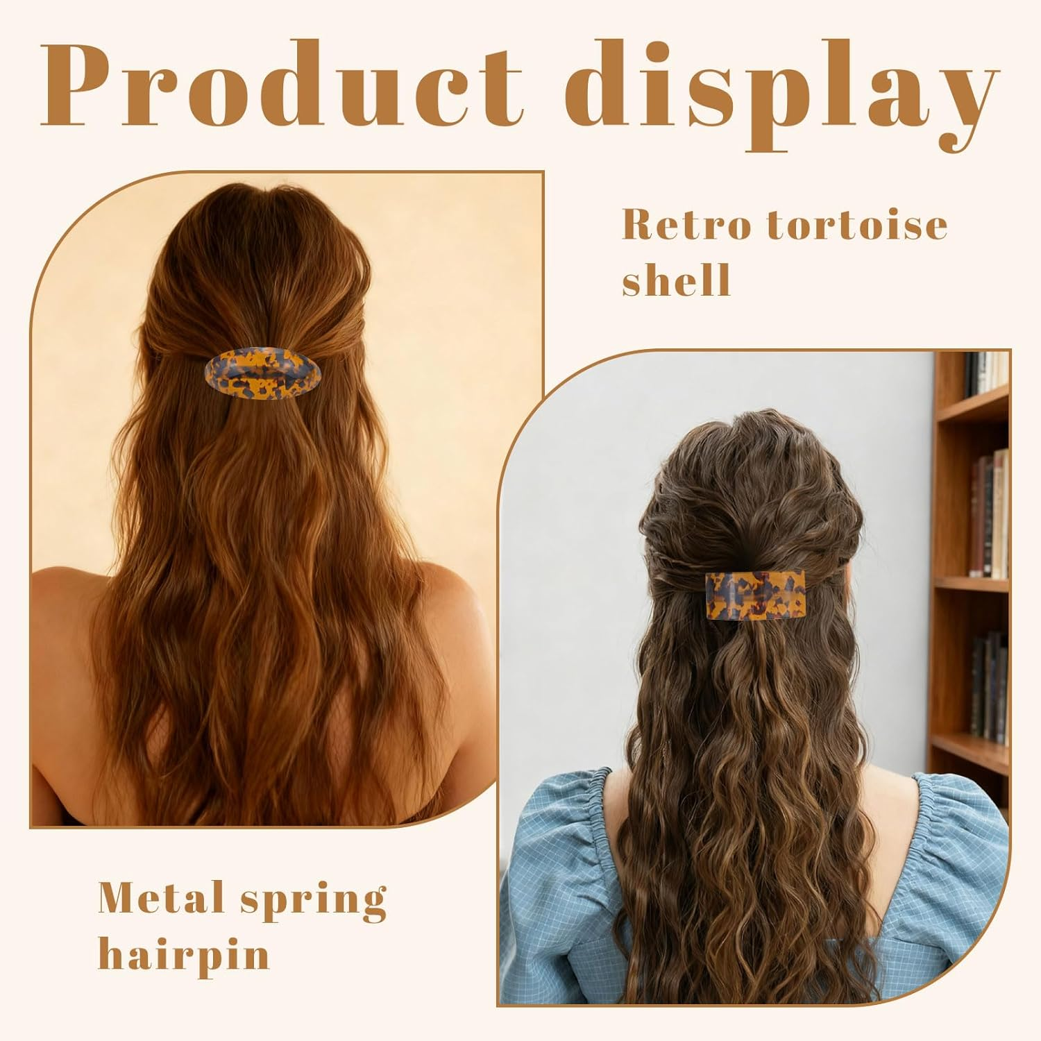 Xanthelle Hair Slides for Women, 2 Pieces Large Hairpins and Flat Hair Clip as Flat Clips with Hair Slide for Women and French Hair Slide image number 6