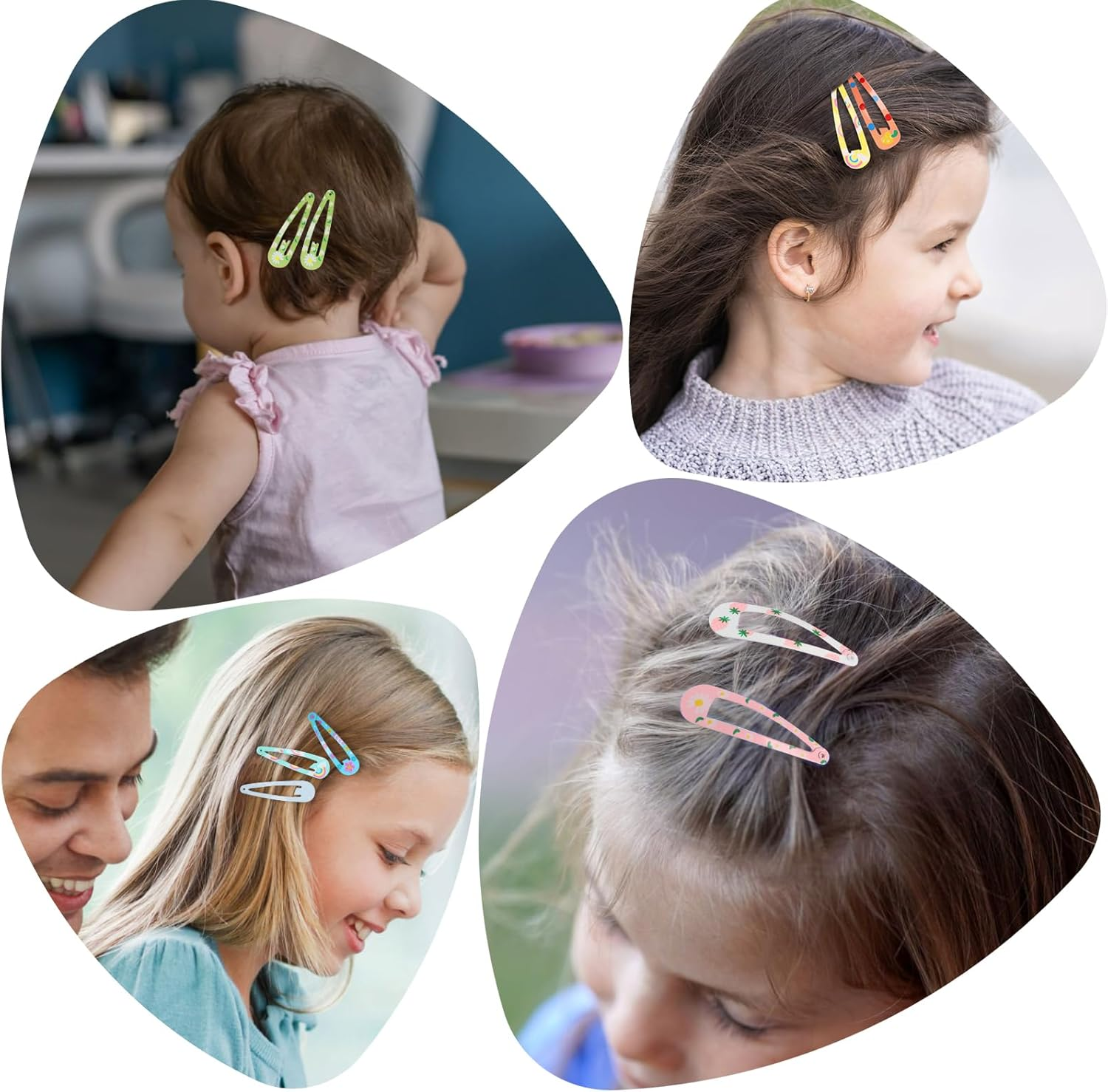 Bighan 80 Pcs Girls Hair Clips Metal Drop-Shaped Barrettes in 20 Colors (4 Clips Each) Adorable Hair Accessories for Girls, Multi image number 3