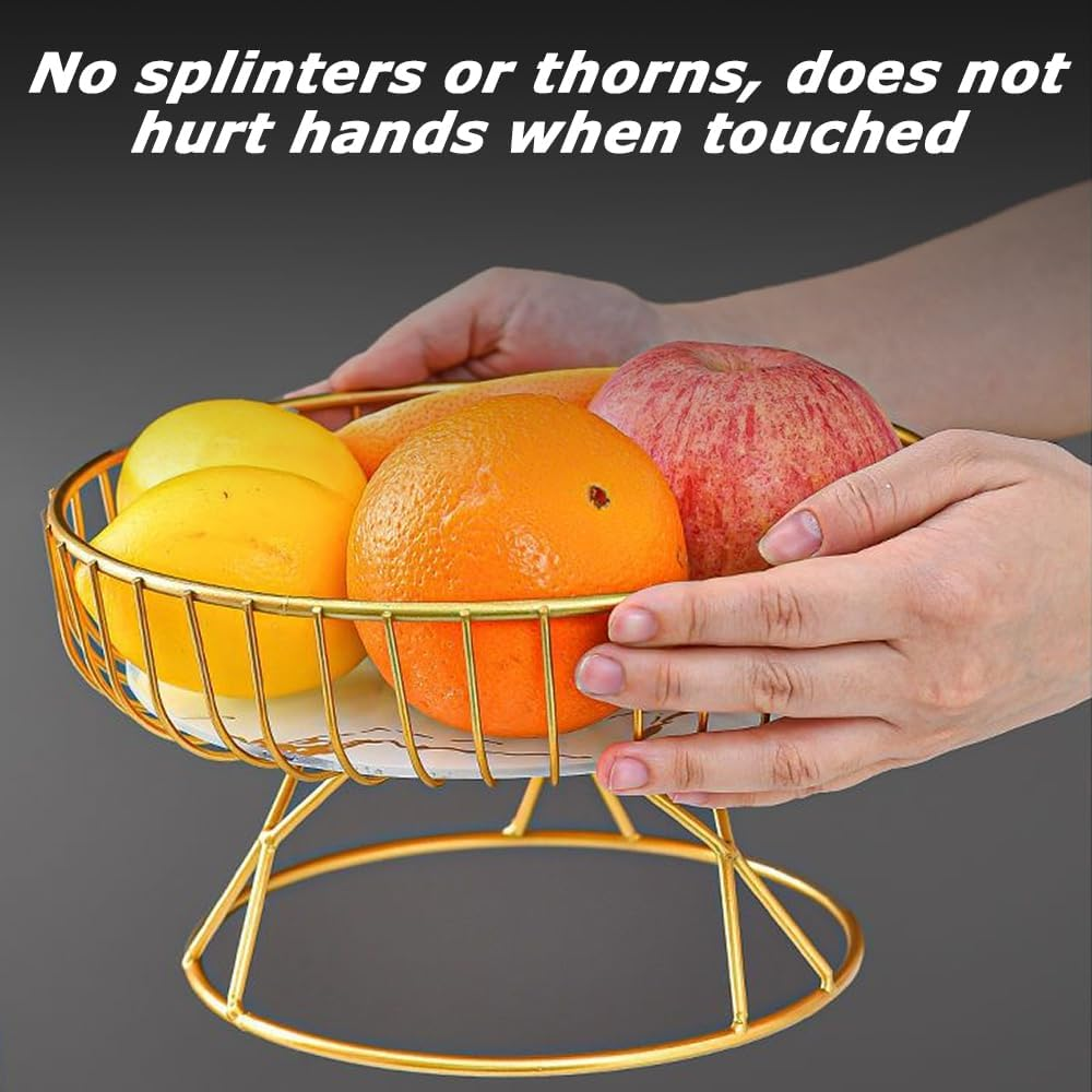 Fruit Bowl,Metal Iron Wire Fruit Stand,Dish Serving Bowl, Living Room Ornaments,Serving Trays,For Serving, Lemon, Banana, Pineapple,Etc Party Decor Handmade Durable image number 6