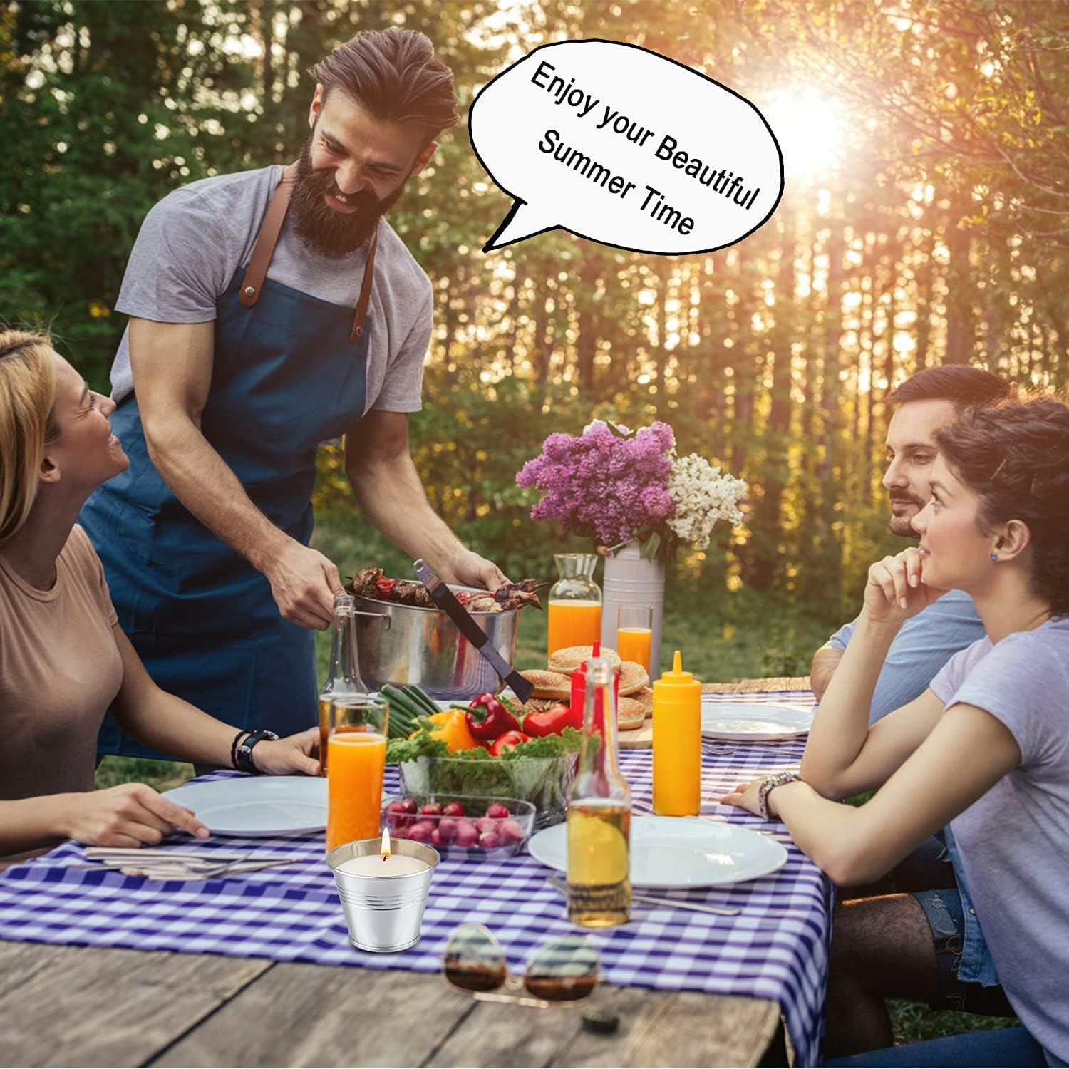 Citronella Candles Outdoor Indoor,Scented Candles Gift Set,80-120 Hours Garden Citronella Candles Set, Portable Jar Candle Gift Sets for Home Patio Yard Indoors, Balcony, Camping image number 2