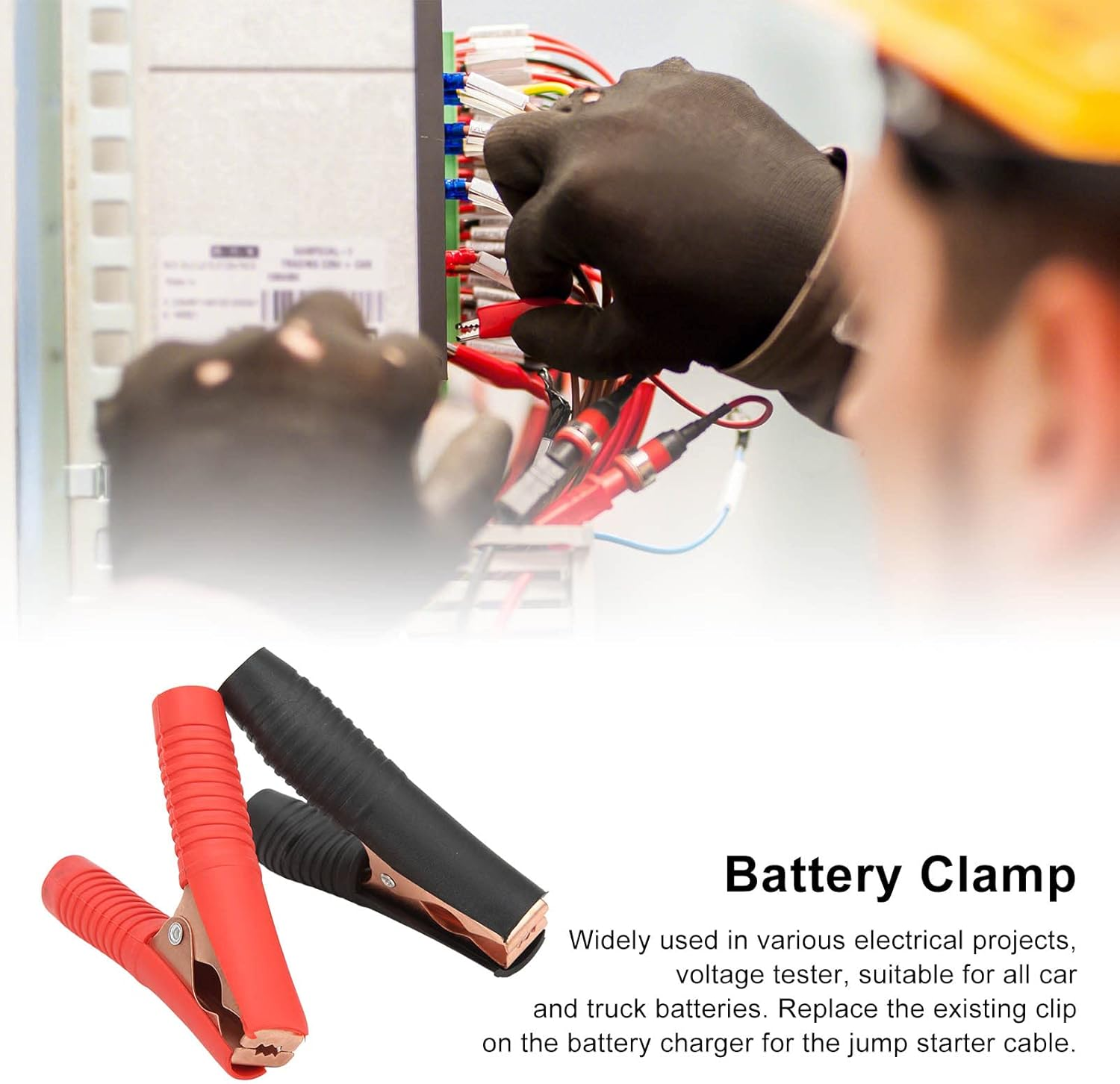 100A Battery Charger Clamp, 10Pcs 20Mm Opening Heavy Duty Power Inverter Wire Connector Clamps, Reliable Jumper Cables Boost Clamp, Testing Clip for Car, Truck, Vehicles