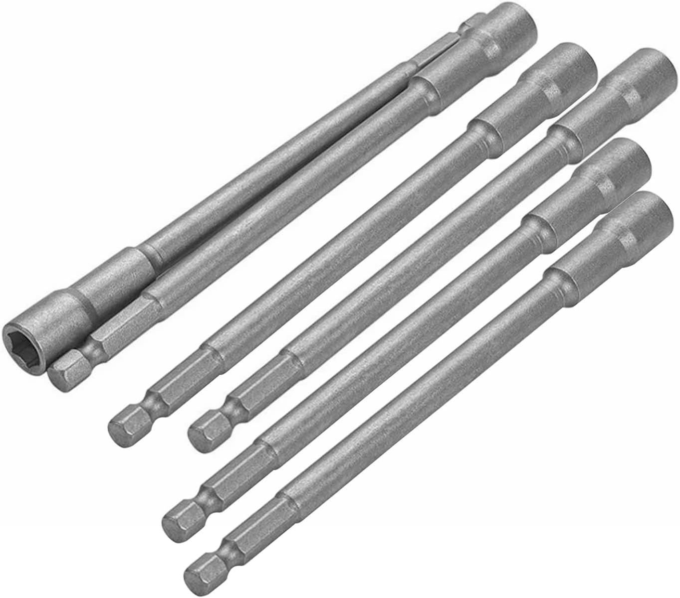 Bestgle 6 Pcs Magnetic Power Impact Nut Driver Set 1/4 Inch Hex Shank Professional Grade Socket Nut Setters for Electric Hand Drill/Lithium Drill/Pneumatic Screwdriver/Impact Driver, 150Mm Length image number 4