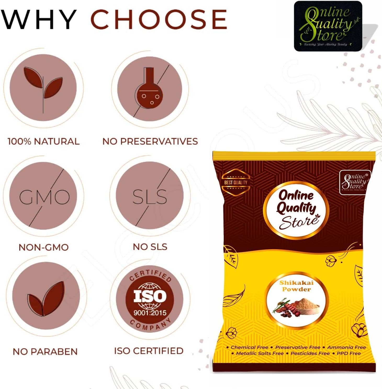 Online Quality Store Shikakai Powder for Hair (300 Grams)