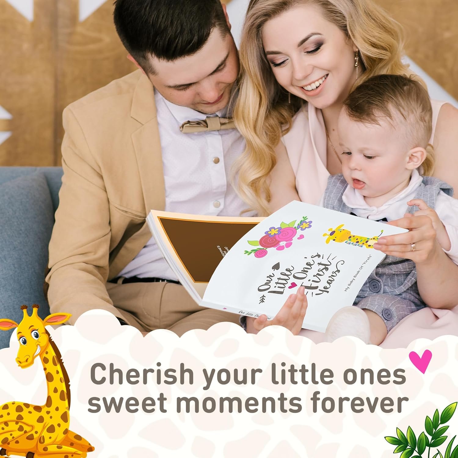 Ronica First Year Baby Memory Book & Baby Journal - Modern Keepsake for New Parents to Record Photos & Milestones - Five Year Scrapbook & Picture Album for Boy & Girl Babies image number 4