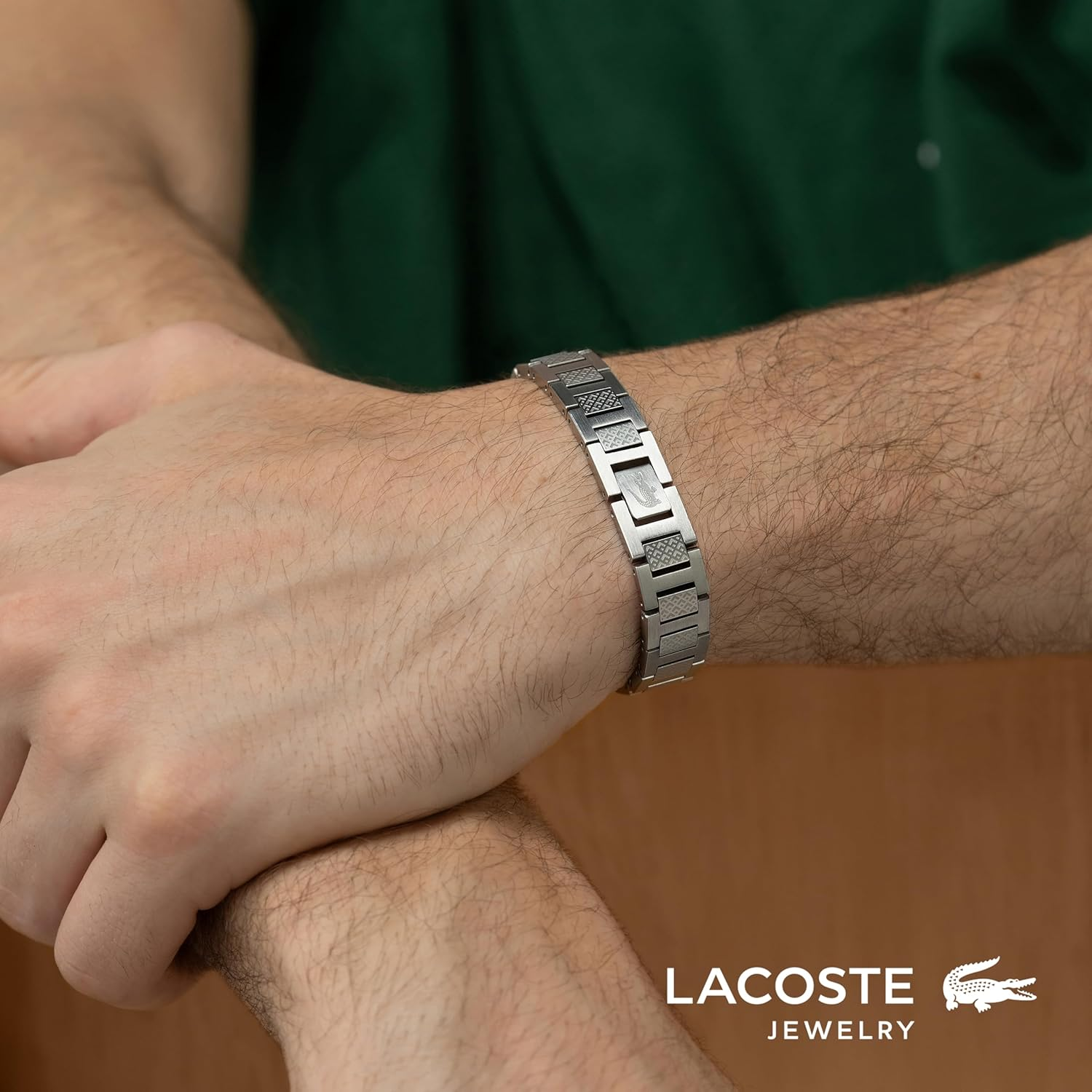 Lacoste Men'S METROPOLE Collection Link Bracelet Embellished with Petit Piqu&eacute; Pattern image number 4