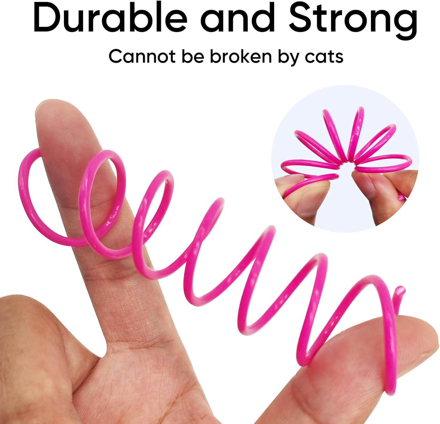 AGYM Colorful Plastic Spring Cat Toys, 30 Pack Spiral Springs for Indoor Cats to Swat, Bite, Hunt, Interactive Toys for Cats and Kittens image number 5