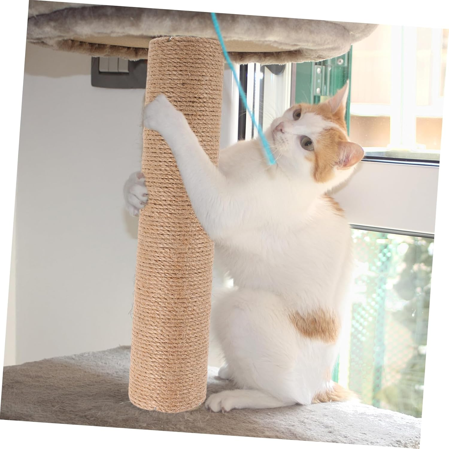 Generic Cat Scratching Post Replacement Natural Jute Pole with Stable Stand Durable Cat Climbing Frame Accessory for Indoor Cats image number 2