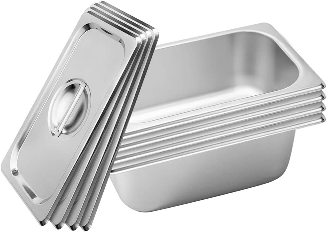 SOGA 4X Gastronorm GN Pan Full Size 1/3 GN Pan 10Cm Deep Stainless Steel Tray with Lid image number 5