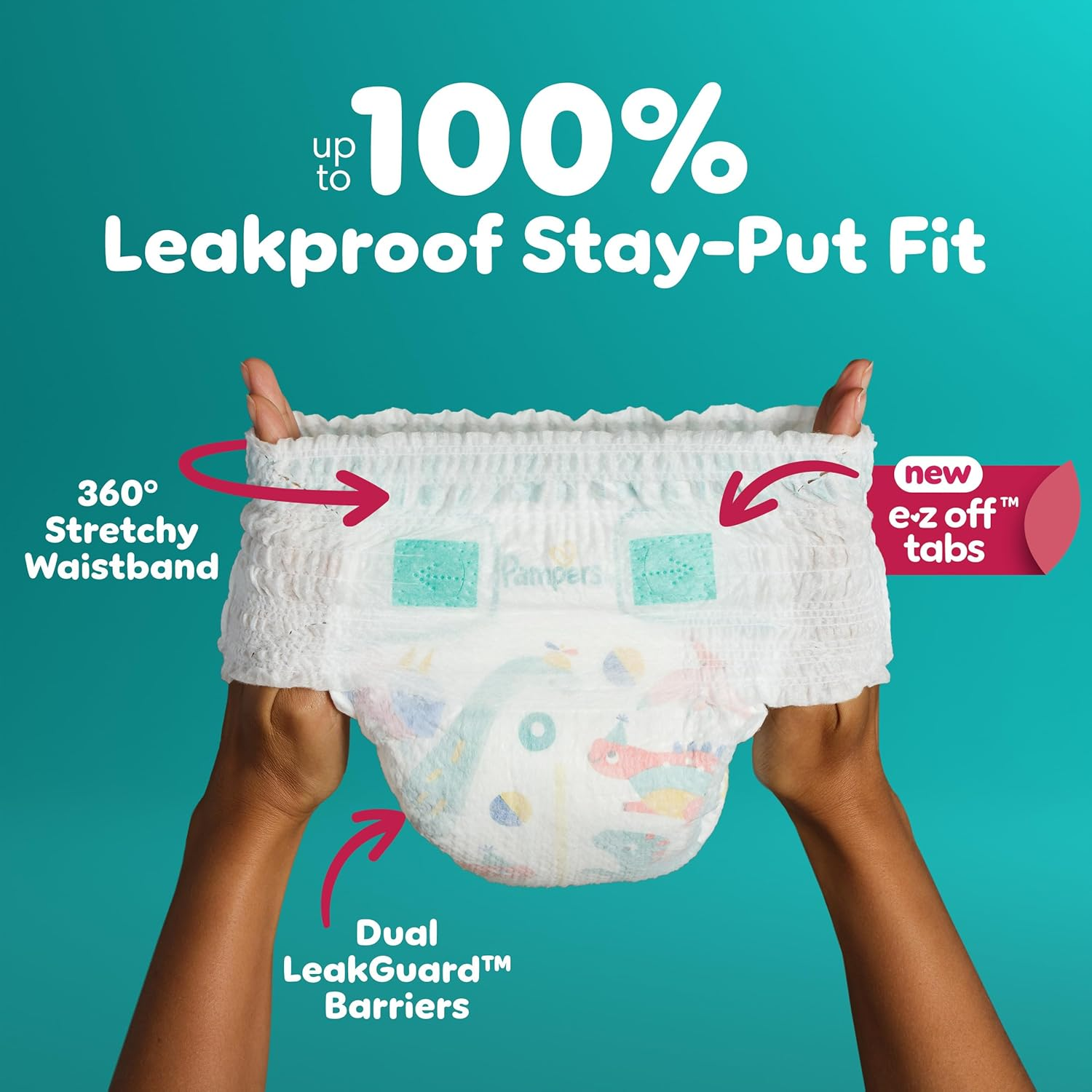 Pampers Diapers Size 6, 48 Count - Pull on Cruisers 360&deg; Fit Disposable Baby Diapers with Stretchy Waistband, Super Pack, Packaging & Prints May Vary image number 4