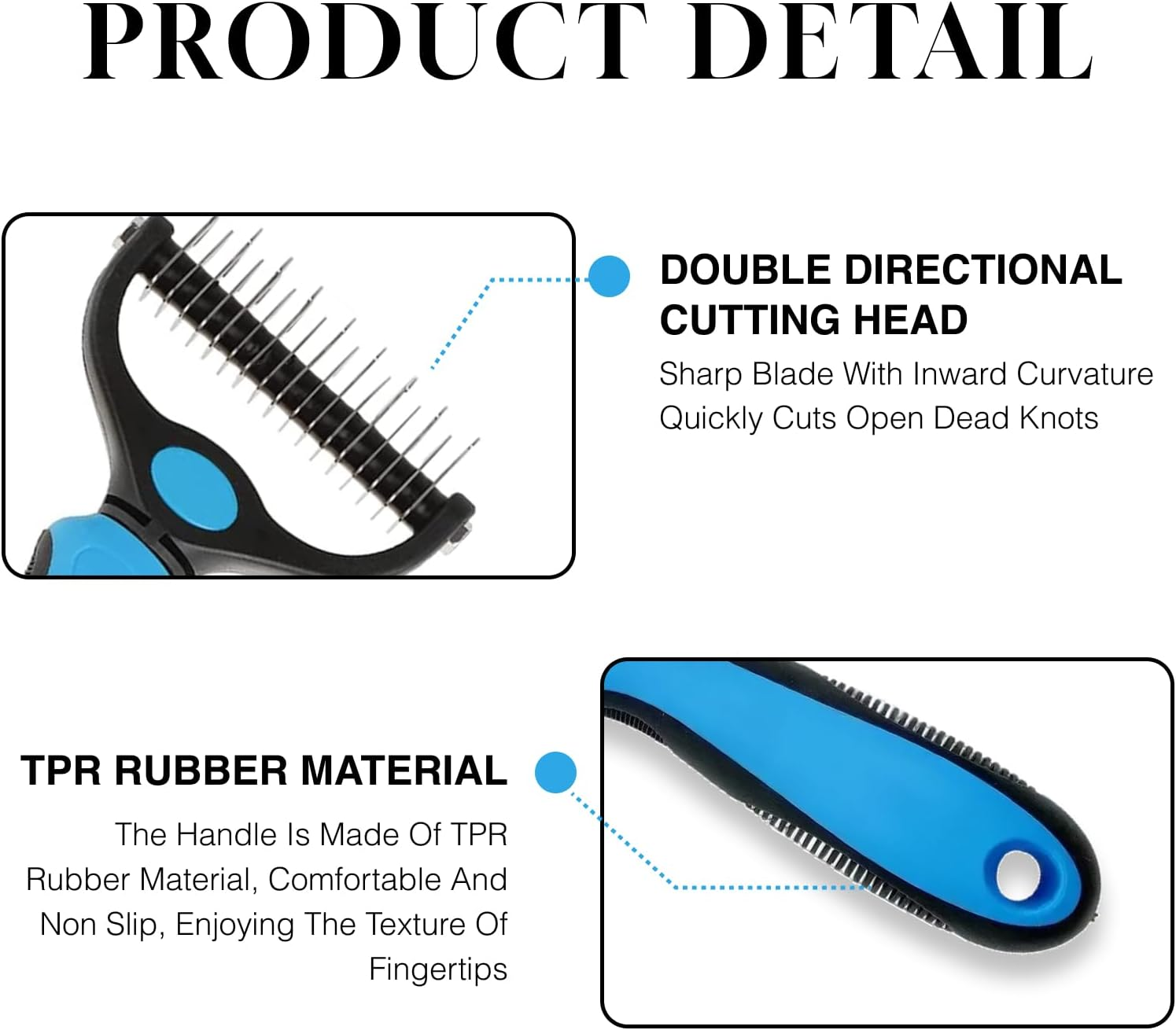 Double Sided Dog Grooming Brush, Shedding Dematting Tool for Medium, Long Hair Cats Dogs, Undercoat Rake Comb Reduces 95% Shedding, Tangles Mats, Professional, Deshedder