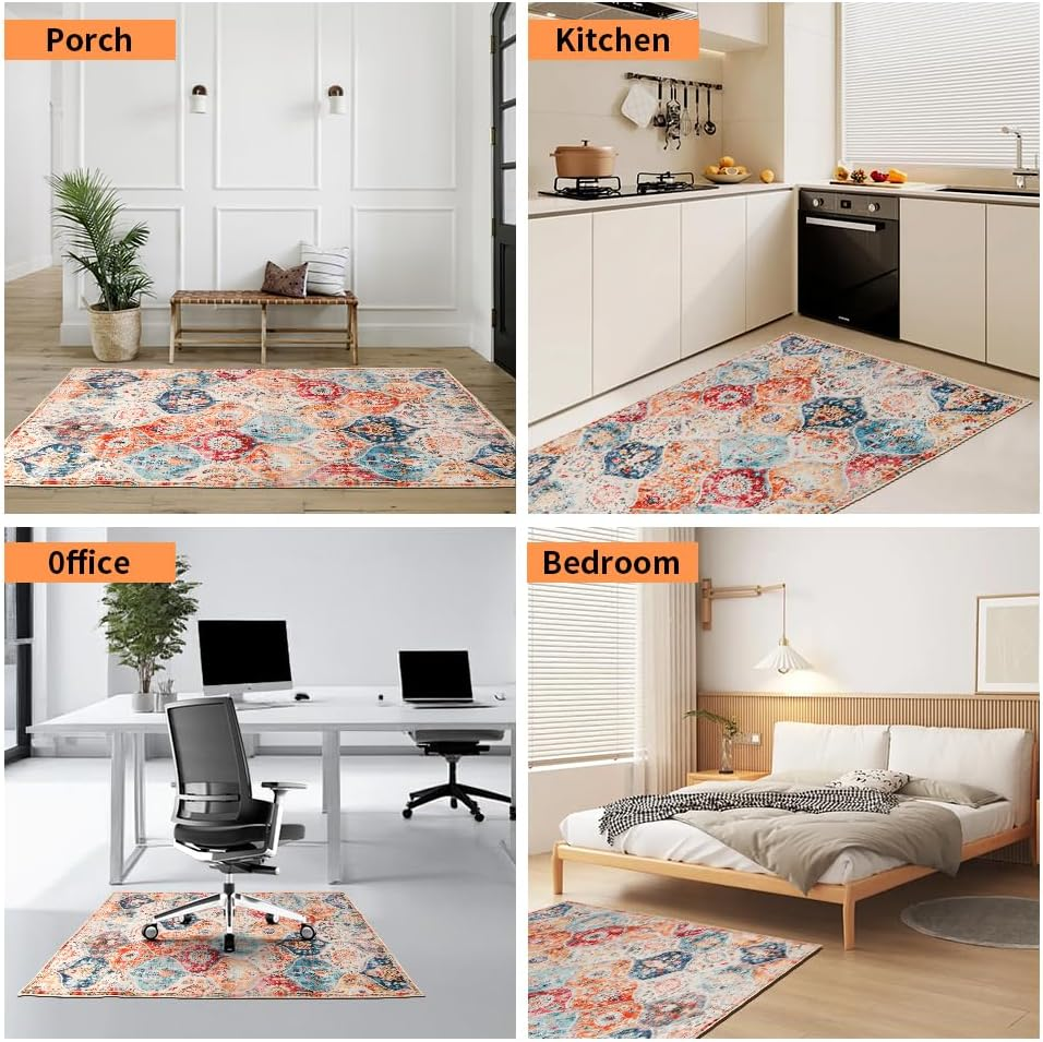 Office Chair Mat for Hardwood Floor & Tile Floor, Xinm 100 * 120Cm Heavy Duty Desk Chair Mat for Hard Floors, Computer Chair Mat anti Slip, Low Pile Carpet Floor Protector Easy to Clean image number 2