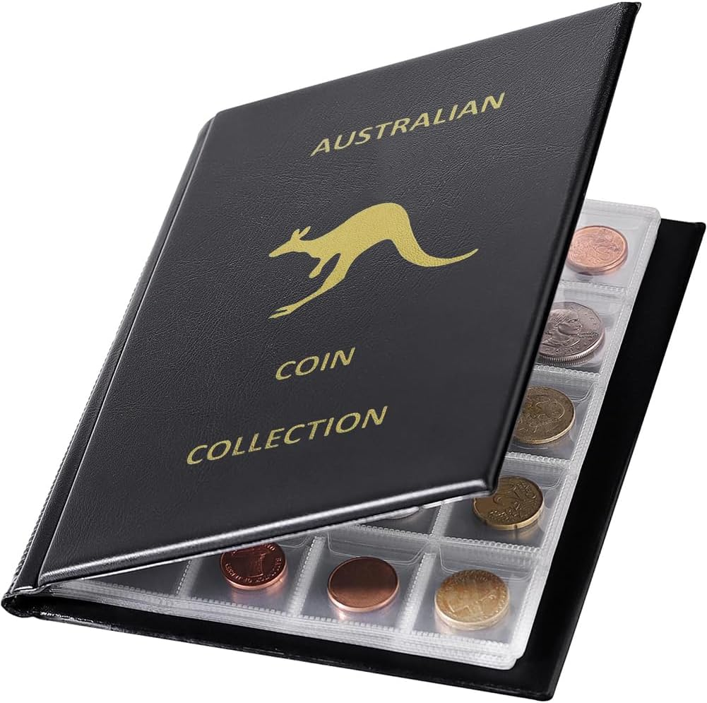 Coin Collection Book 240 Pockets Coin Album Coins Display Storage Case for Coins, Pennies, Quarters, Badges, Stamp (Black)