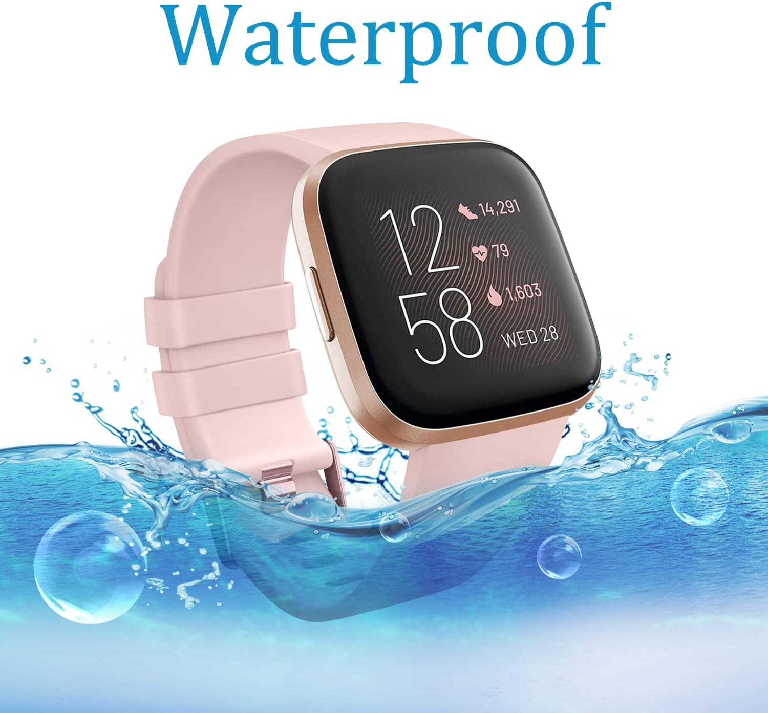 Sport Bands for Fitbit Versa 2 Band, Fitbit Versa Band, Versa Lite/Se Band Women/Men, Soft Classic TPU Adjustable Comfortable Replacement Wristbands for Fitbit Versa 2/Versa/Lite/Se