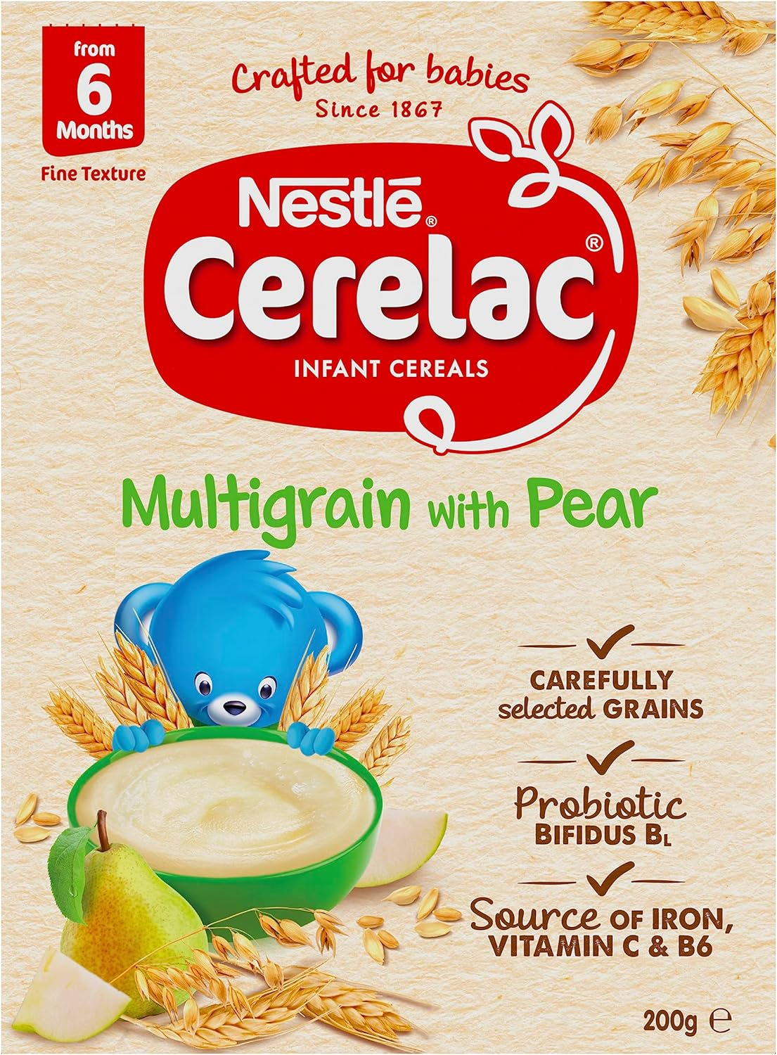 Nestl&eacute; CERELAC Multigrain with Pear Baby Cereal, from 6 Months &ndash; 200G