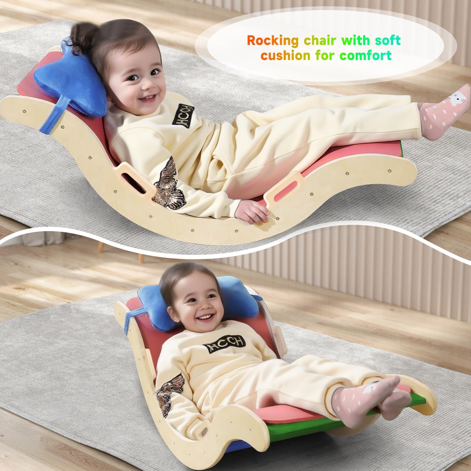 Omebel 8-In-1 Foldable Pikler Climbing Set | Baby Climbing Gym with Triangle, Ramp, Slide & 2 Toy Cars | Montessori Toys for Toddlers to Develop Motor Skills | Indoor Kids Climbing Frame (Natural) image number 4