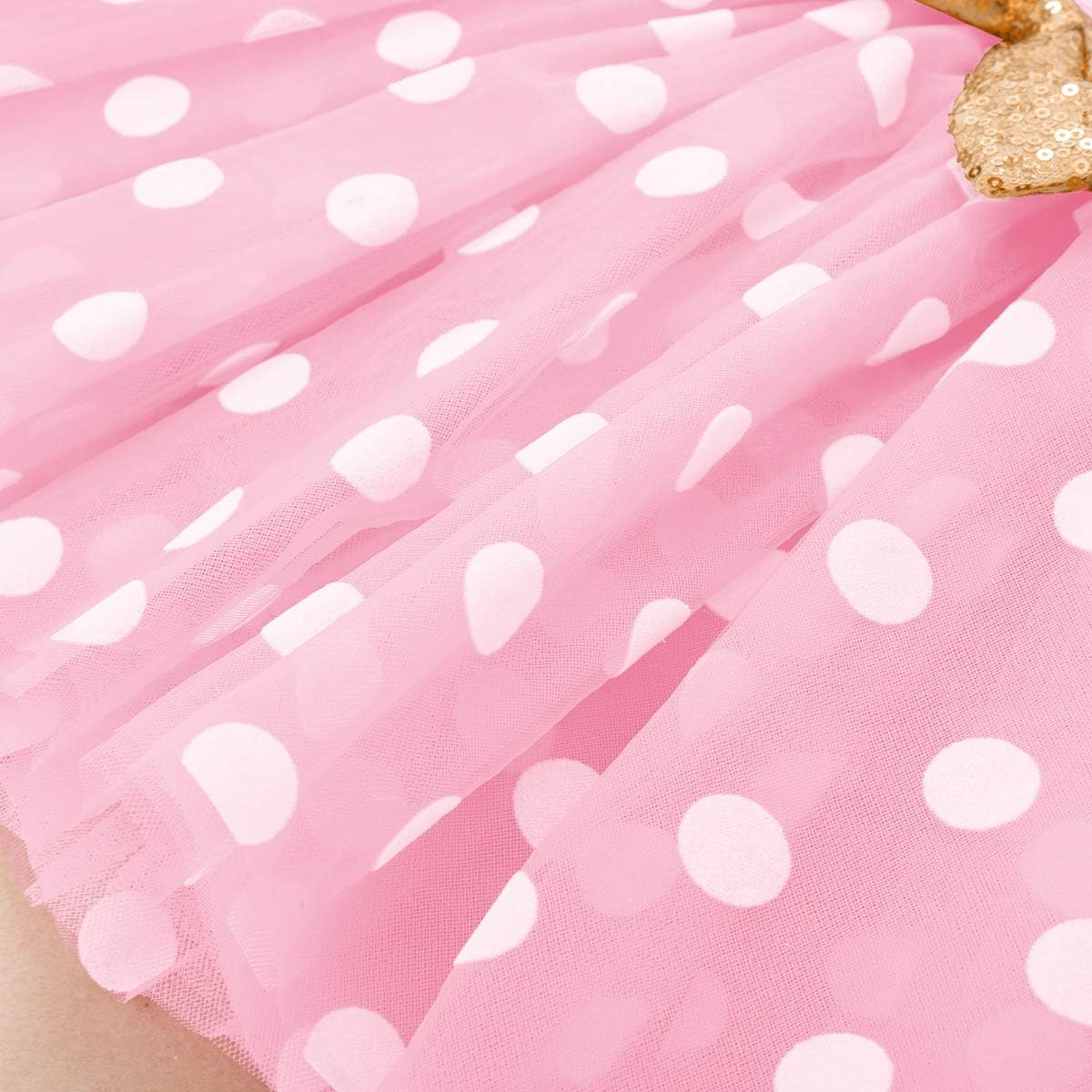 IMEKIS Baby Girls Mouse 1St 2Nd Birthday Dress Polka Dots Tulle Tutu Cake Smash Summer Party Photo Props