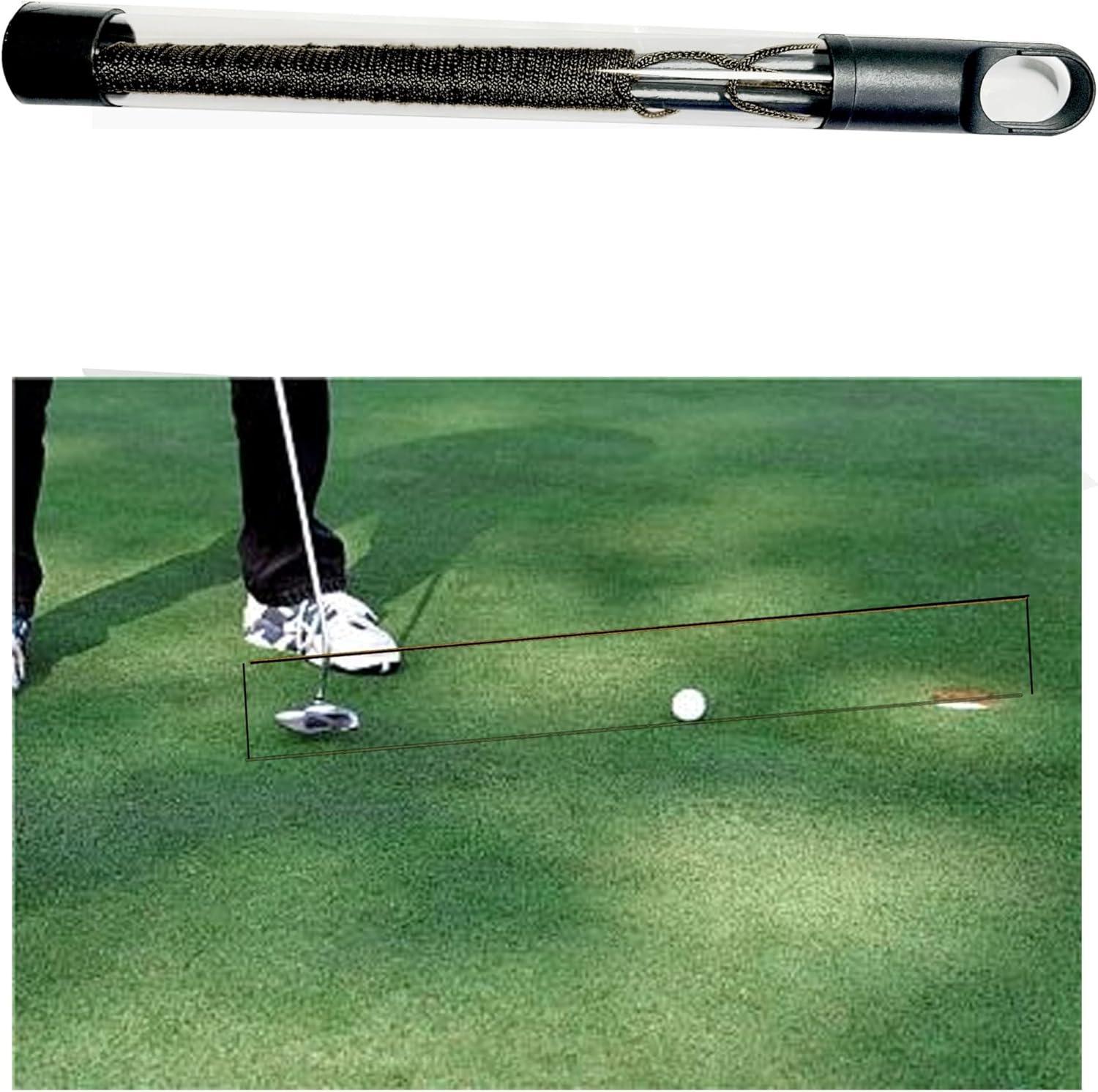 Kegolf Golf Putting String Guide Line - 10 Ft, Alignment Training Aid, Master Straight and Breaking Putts (Orange)