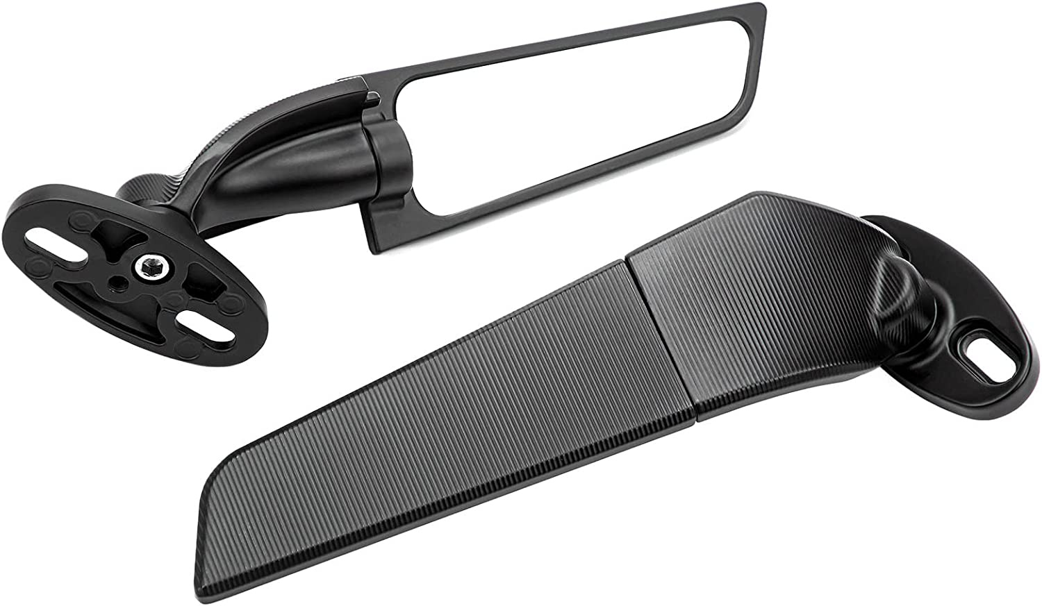 2Pcs Motorcycle Rotating Wind Wing Mirror, Universal Adjustable Rearview Mirror Side Mirror Replacement for 250 300 400 600 ZX10R ZX6R ZX-636 Sport Motos image number 3