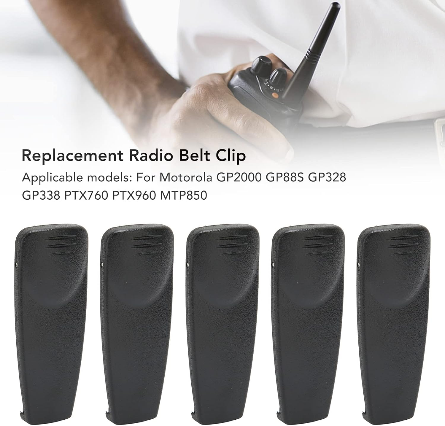 5Pcs Portable Radio Belt Clip for Motorola GP2000 GP88S GP328 GP338 image number 3