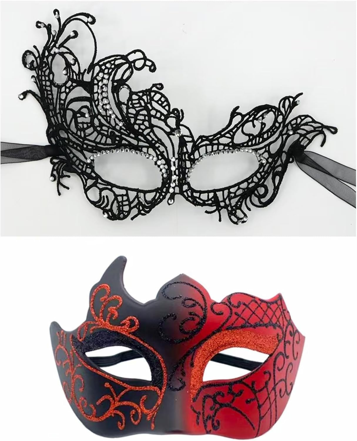 Masquerade Mask for Couple - Roman Greek Venetian Mask Halloween Prom Party Costume Ball Mardi Gras Mask for Women Men
