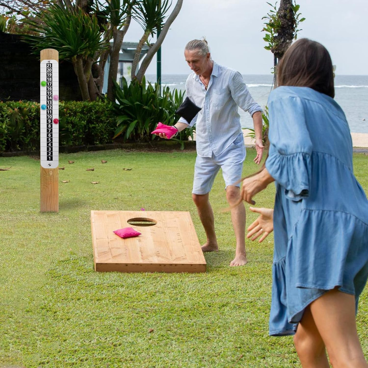 BOOSTEADY Metal Cornhole Scoreboard with Magnetic Corn Hole Score Keeper for Outdoor&Indoor Yard Game