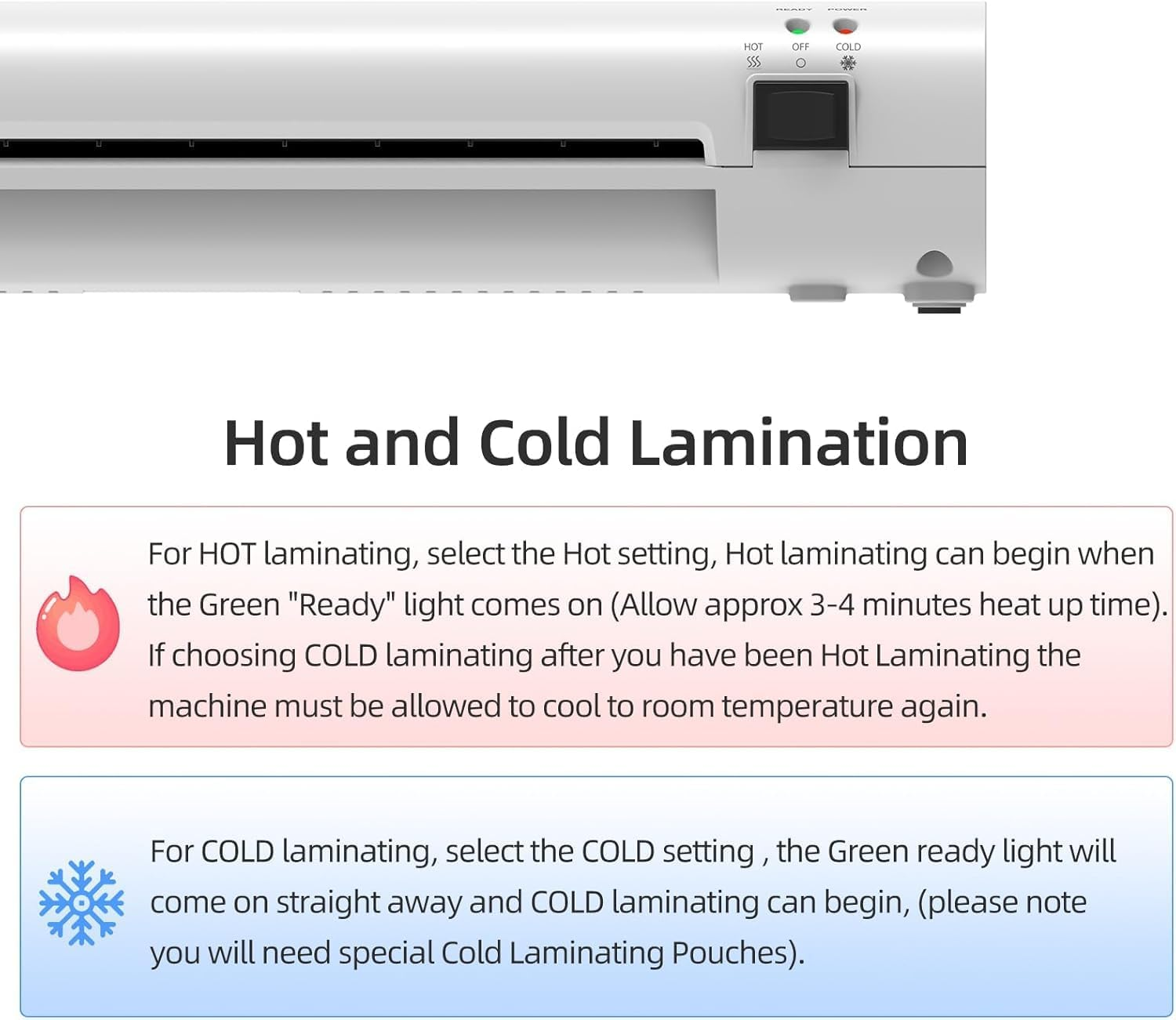 Omiention 9" Hot & Cold Laminator A4/A5/A6 Thermal Laminating Machine with 15 Sheets, 60Hz Dual Roller Fast Lamination, ABS Anti-Jam System for Home/Office/School &ndash; Compact & Portable image number 5