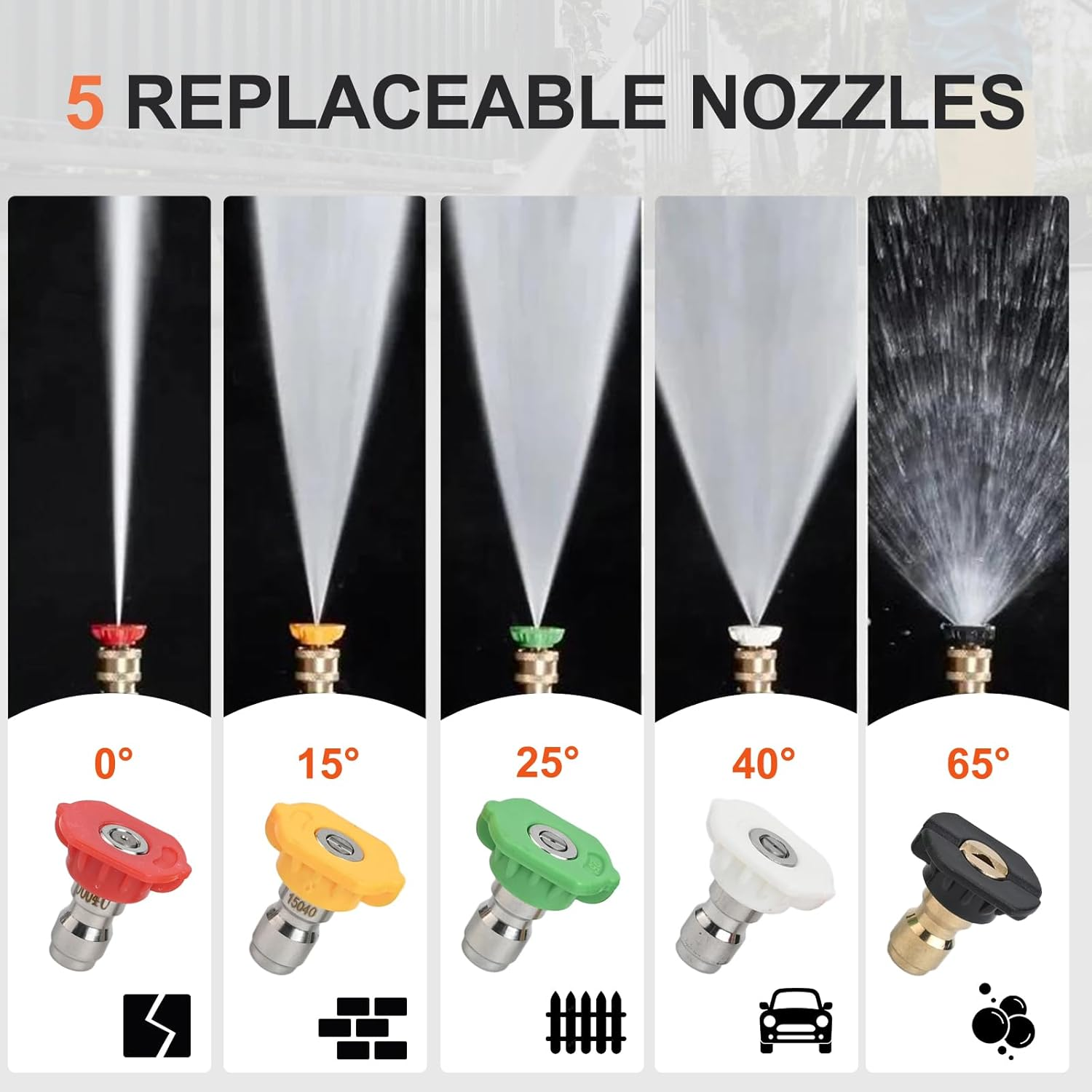 Cloudpower Pressure Washer Connect Adapter for Lavor for Parkside PHD, for VAX for Interskol Models, 1/4 Inch Quick Release Adapter with Nozzle Pressure Washer Foam Pot image number 6