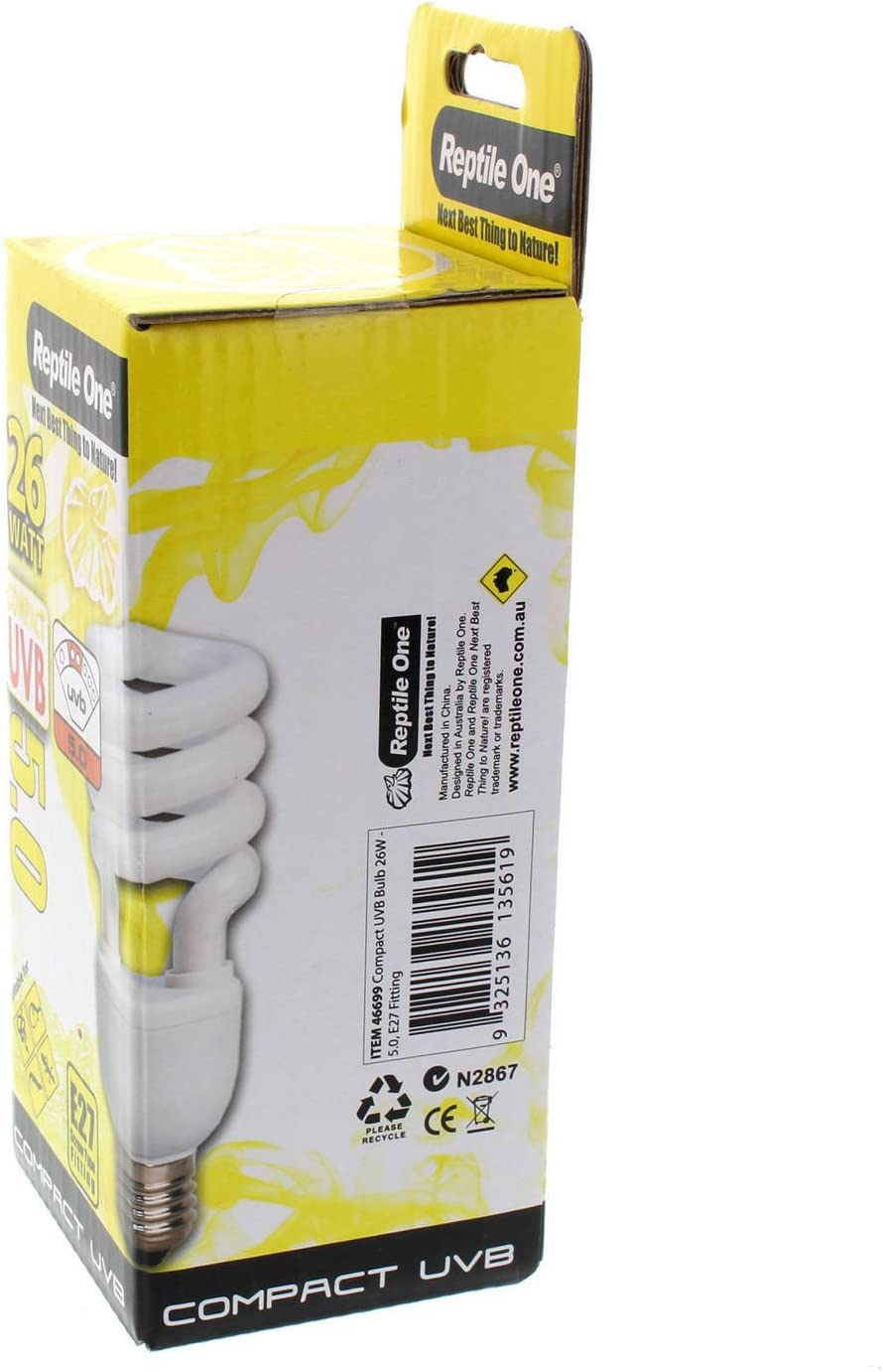 Reptile Compact UVB Globe 26W UVB 5.0 E27 Fitting Stimulates Activity Appetite image number 3