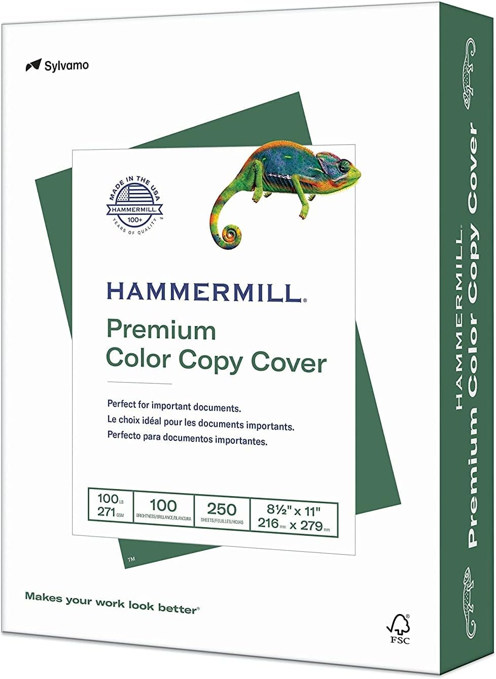 Hammermill Paper, Color Copy Digital Cover, 100Lb, 8.5 X 11, Letter, 100 Bright, 250 Sheets / 1 Pack (120024R), Made in the USA